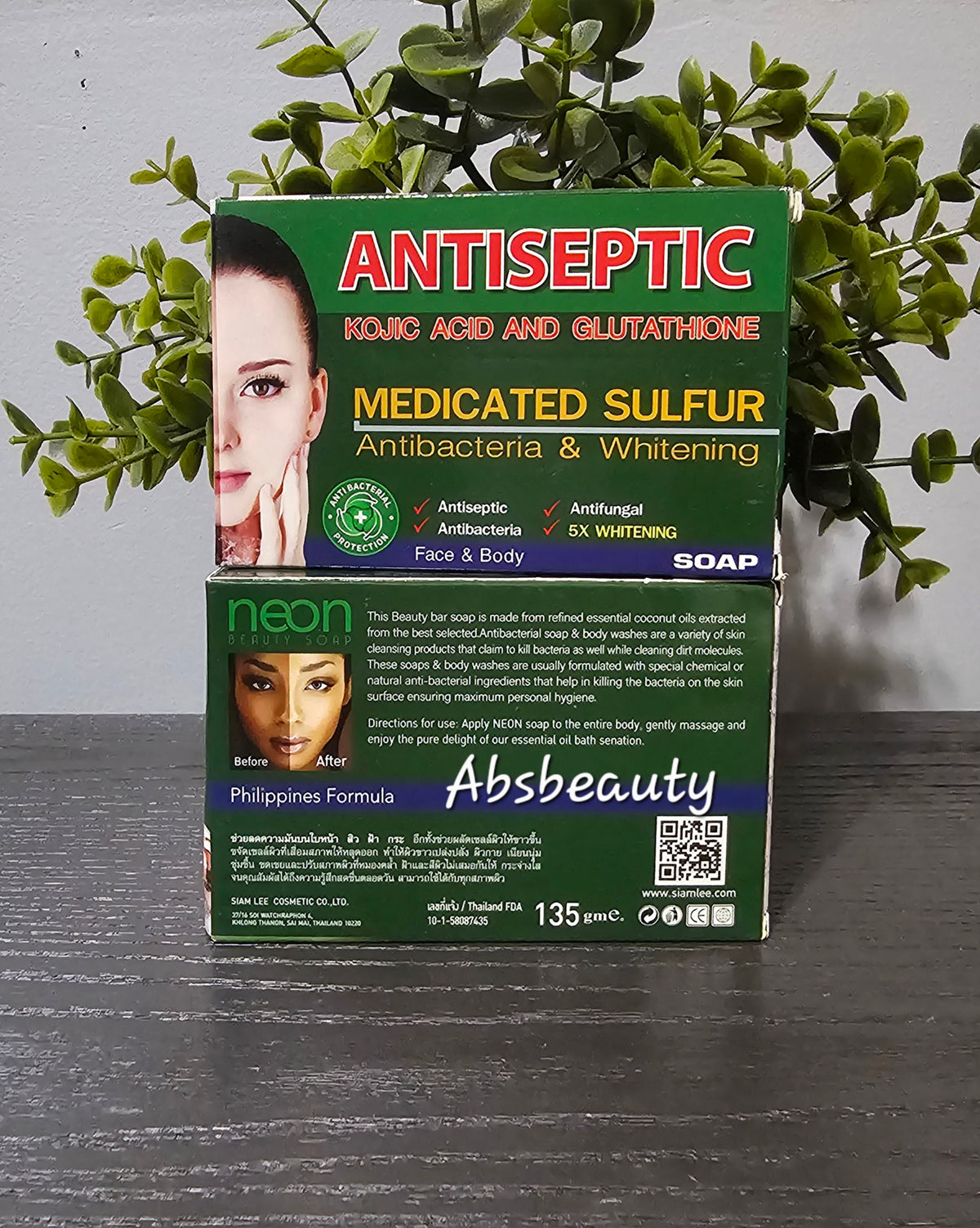 Neon Antiseptic Kojic Acid Glutathione Face & Body Soap 135g, 1pc👍