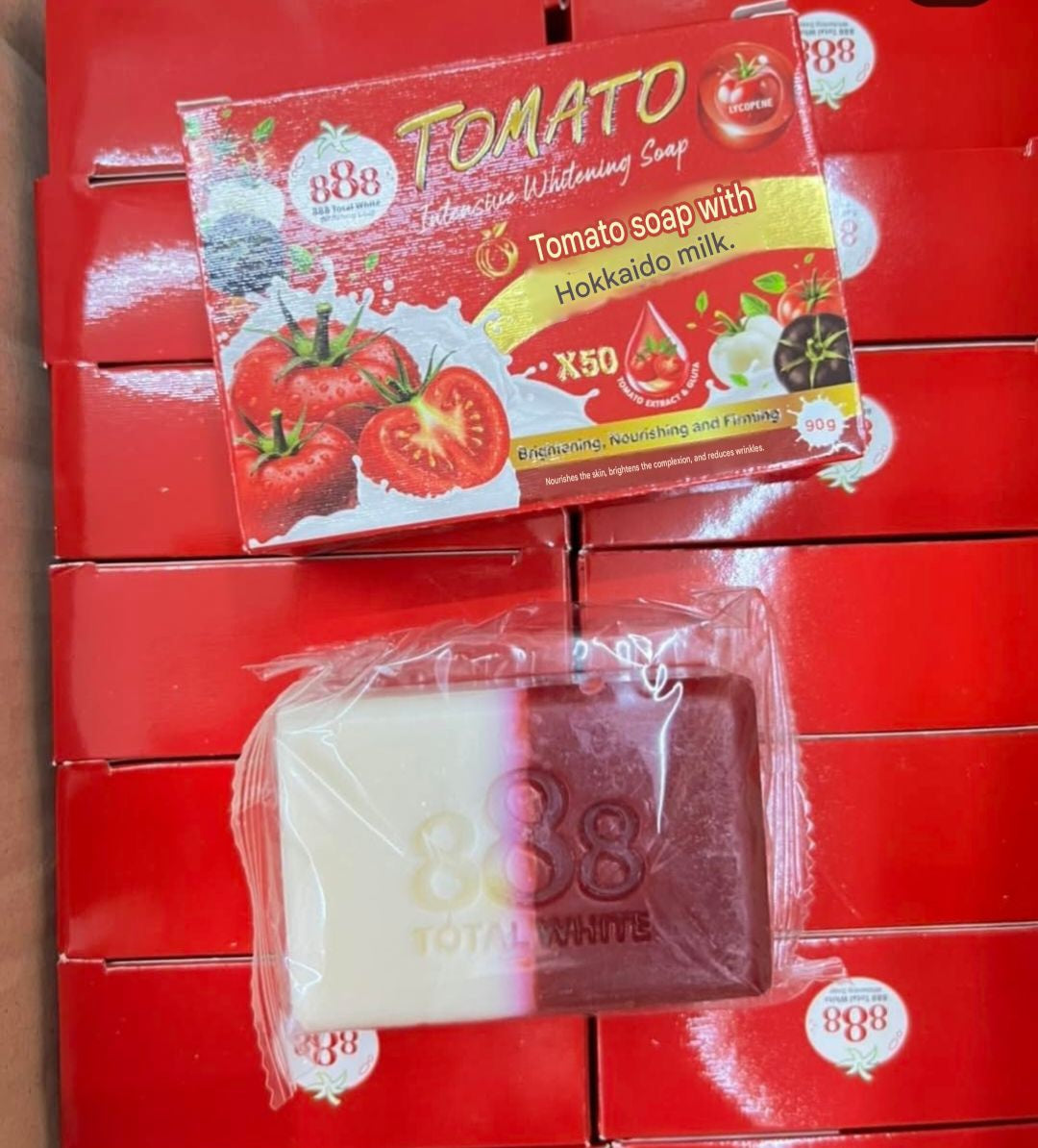 888 Total White Tomato Intensive Soap Bar 90g – Lycopene & Tomato Extract. 1pc