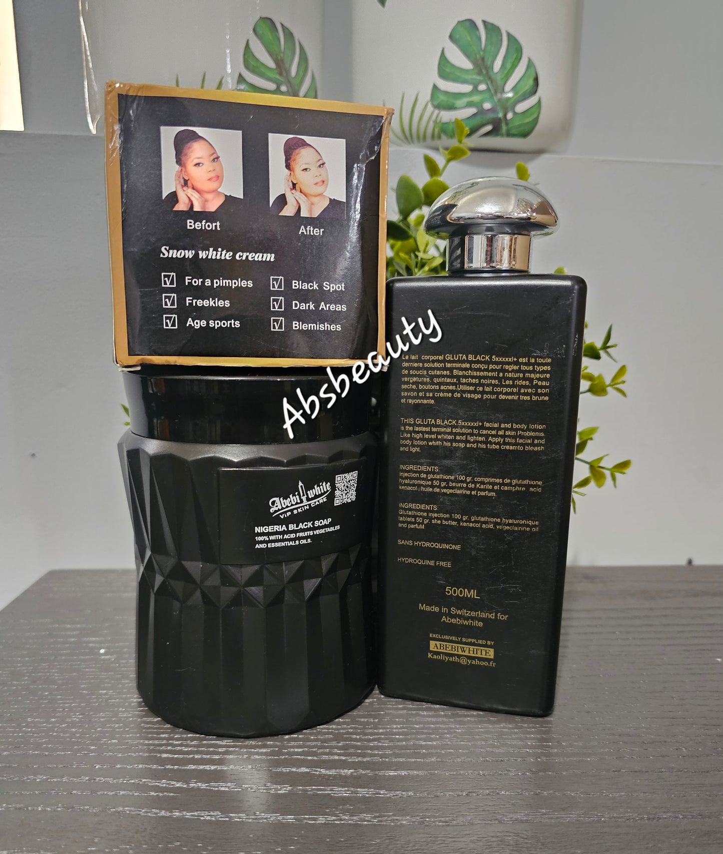 3pcs Abebi White Vip Skin Care Set, Face Cream,Nigeria Black Soap,& Body Lotion ✨️✅️