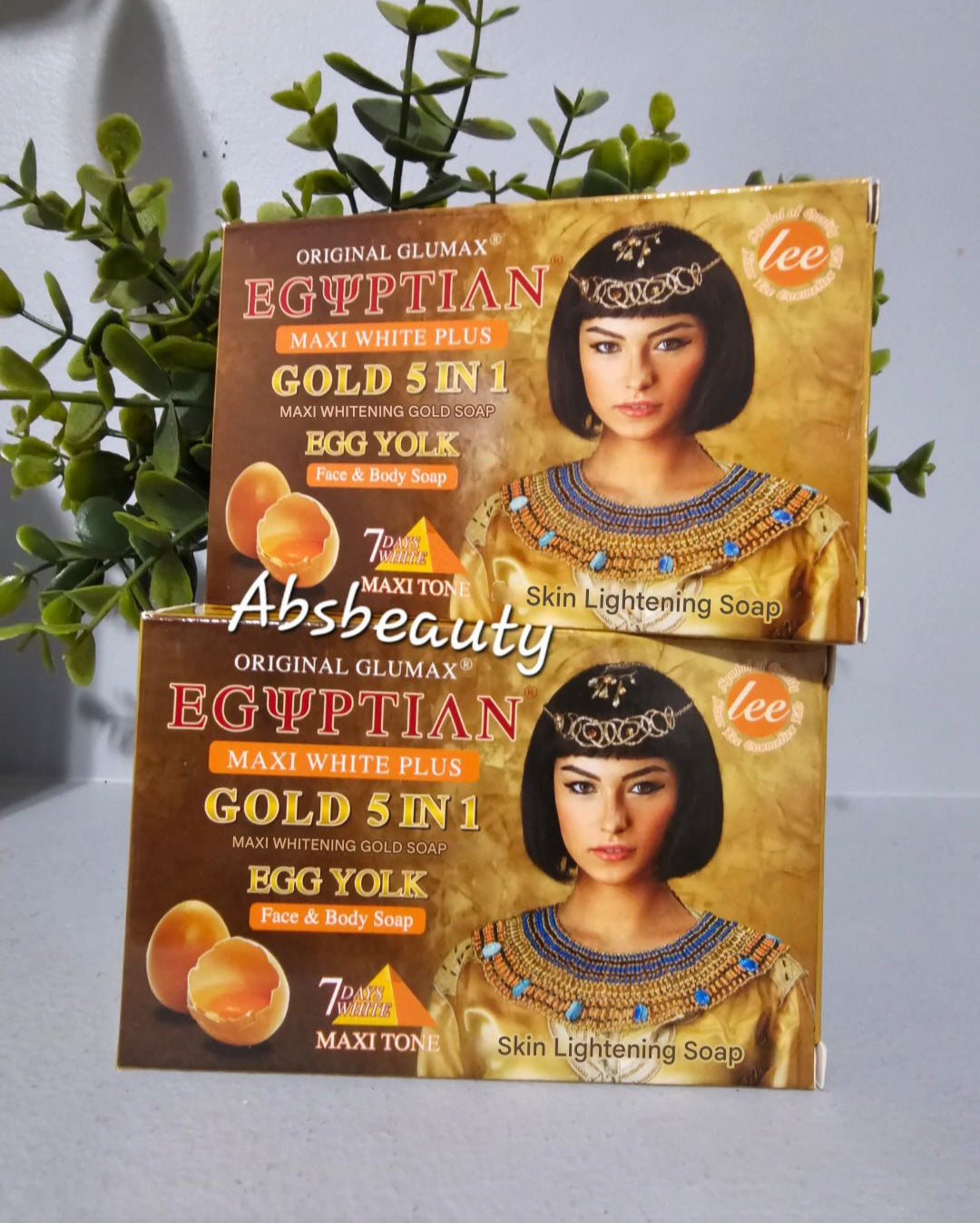 LEE Egyptian Maxi White ➕️ Gold Egg Yolk Whitening Face & Body Soap 160g 1pc 💯✨️