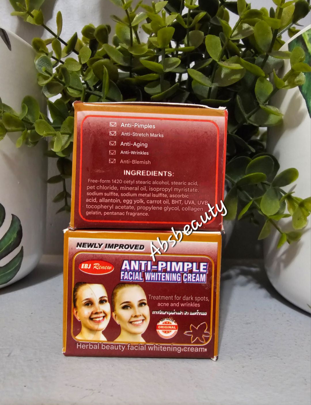 Anti-Pimple Facial Whitening Cream For Black Spots, Acne & Wrinkles