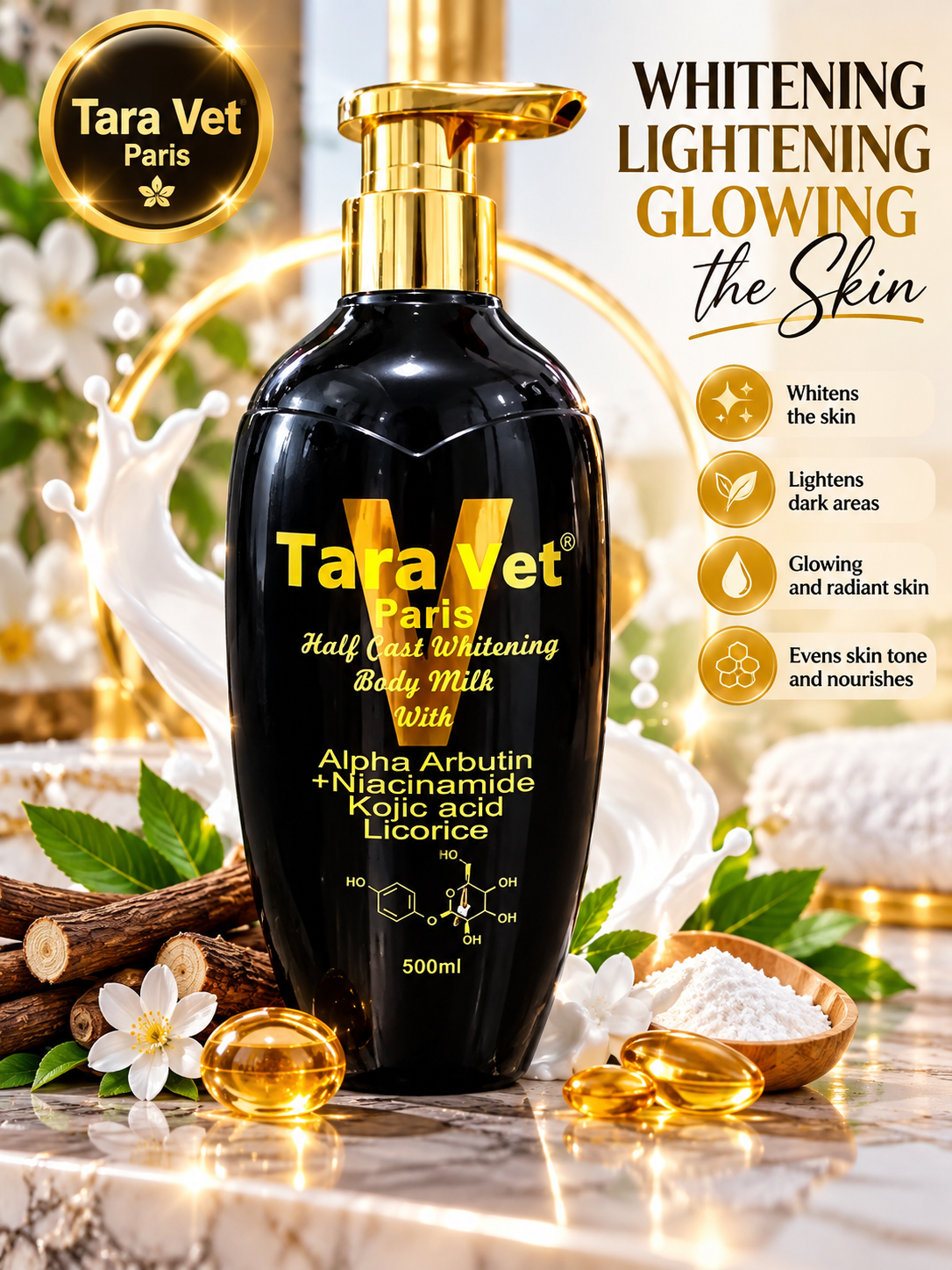 Tara Vet Paris Half-C Whitening body Lotion. 500ml X 1