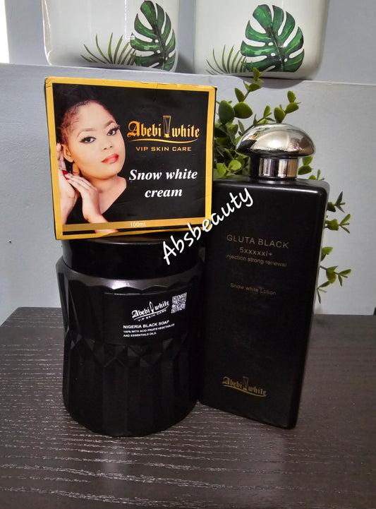 3pcs Abebi White Vip Skin Care Set, Face Cream,Nigeria Black Soap,& Body Lotion ✨️✅️