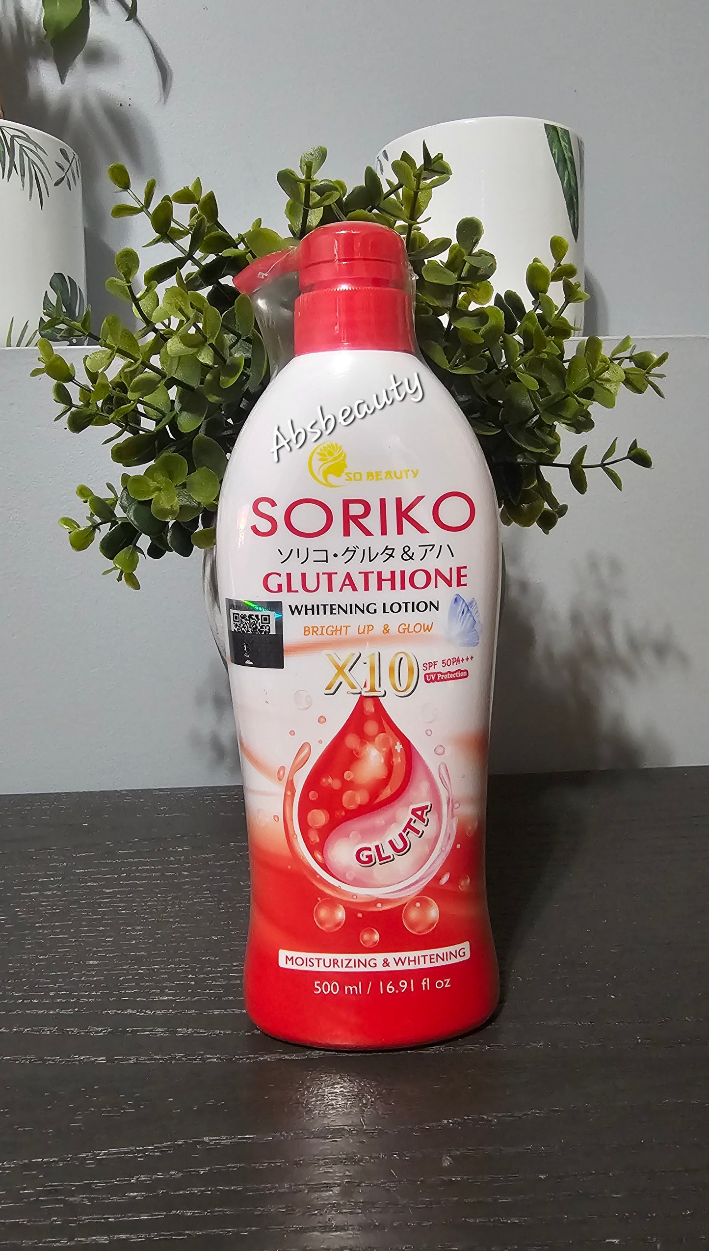 Soriko Glutathione Moisturizing & Whitening Body Lotion With Spf50 & UV Protection 500ml ✨️✅️