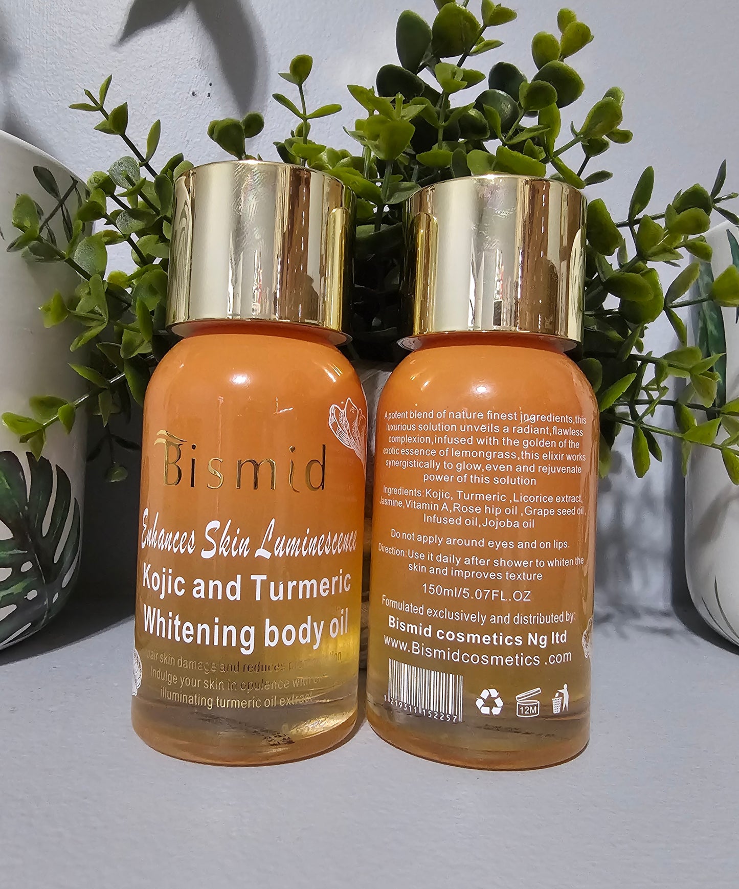 Bismid Enhances Skin Luminescence Kojic & Tumeric Whitening Body Oil 150ml