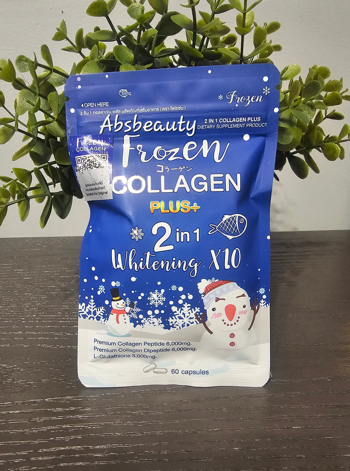 Frozen Collagen PLUS+ 2-in-1 Whitening X10 - 60 Caps Collagen Glutathione. Original&Authentic💯✅️