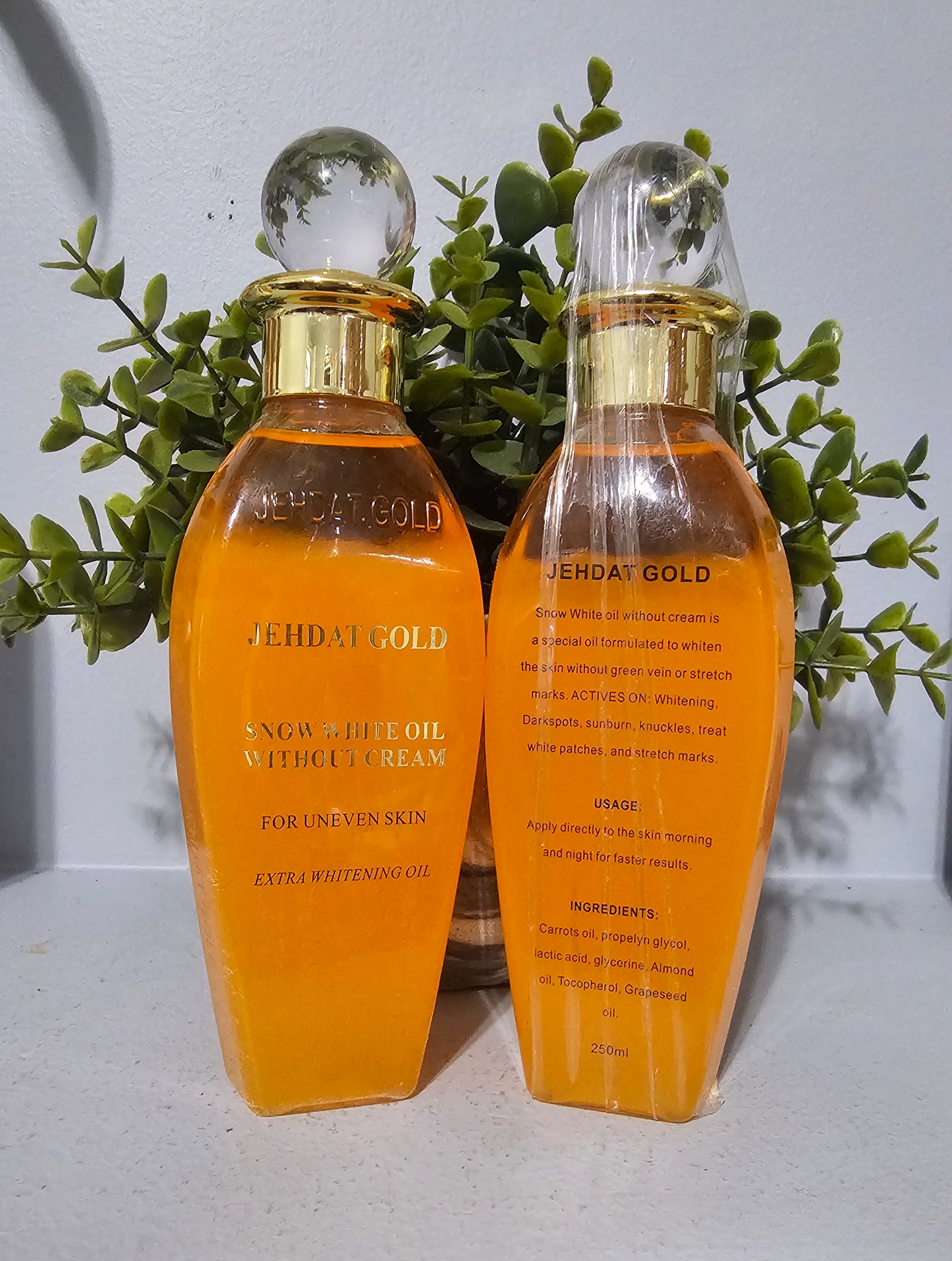 Jehdat Gold Snow White Body Oil Without Cream 250ml