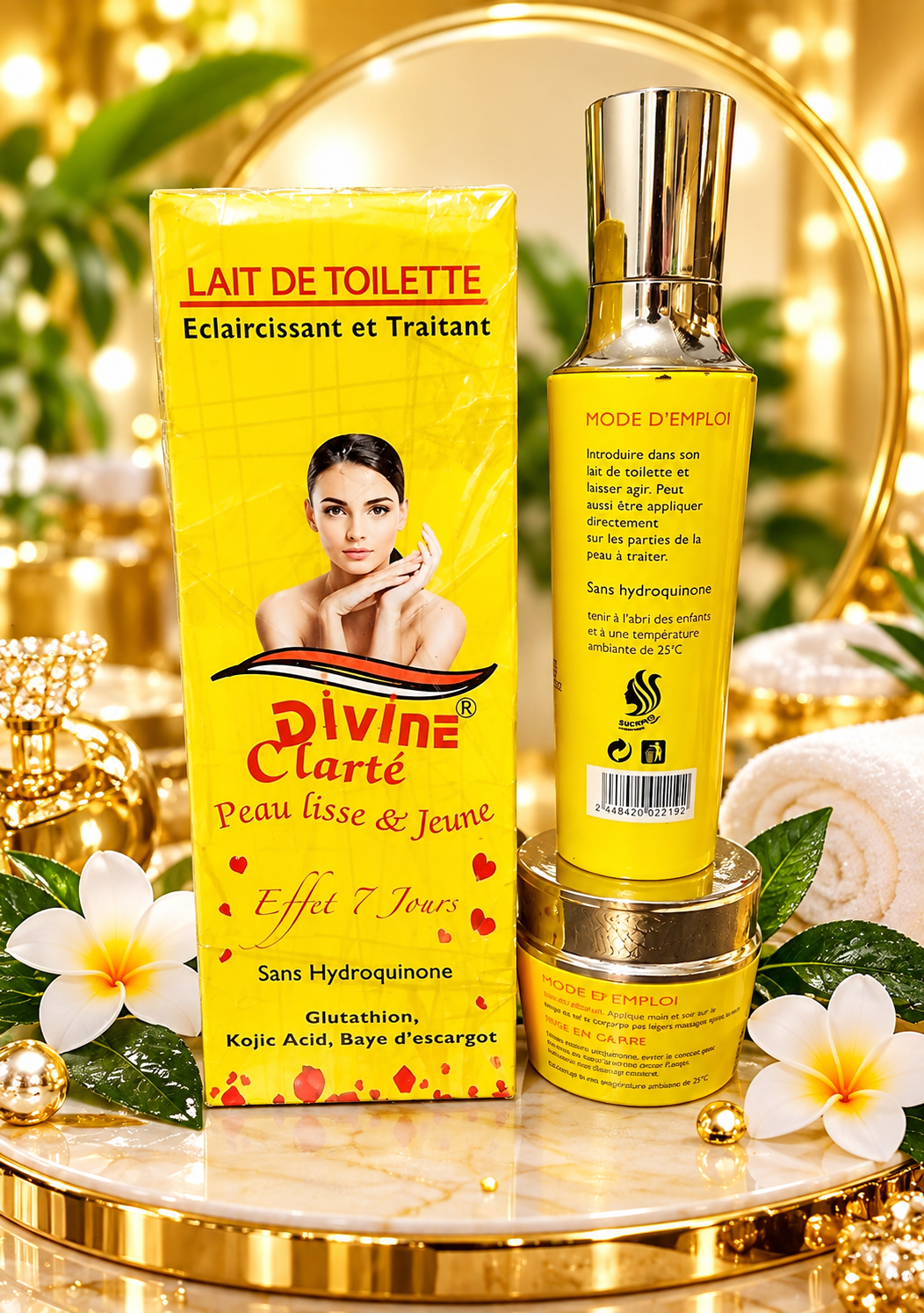Divine Clarté 7 days Effect 3PCS Lightening Set Body Lotion, Body Oil & Face Cream👌💯