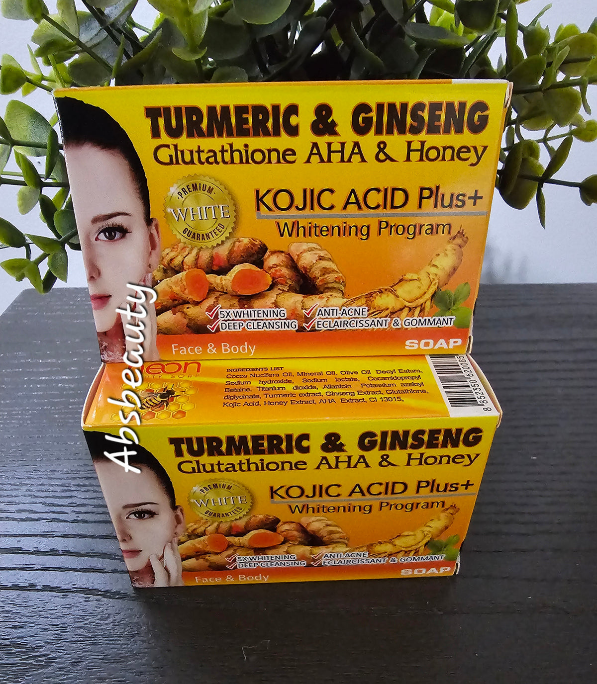 Neon Tumeric & Ginseng Whitening Program Face & Body Soap 135g,1pc👌