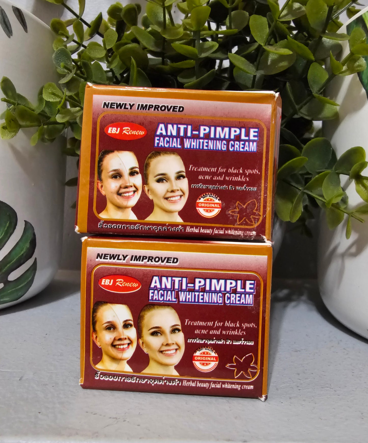 Anti-Pimple Facial Whitening Cream For Black Spots, Acne & Wrinkles