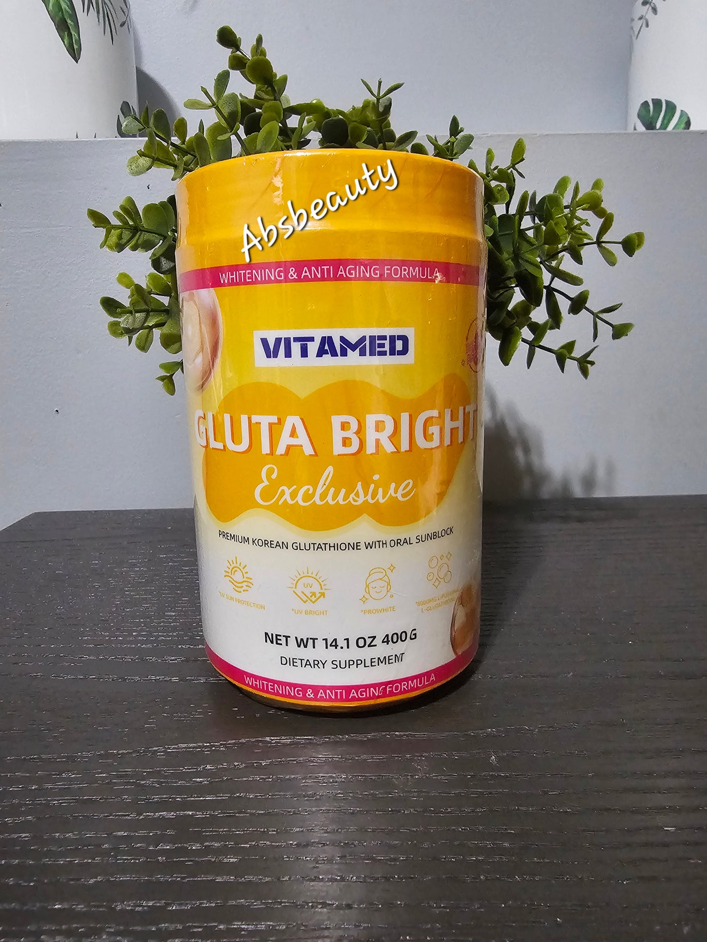 VITAMED Gluta Bright Exclusive Premium Korean Glutathione With Oral Sunblock Whitening& Anti-Aging Formula 400g💯✅️👌