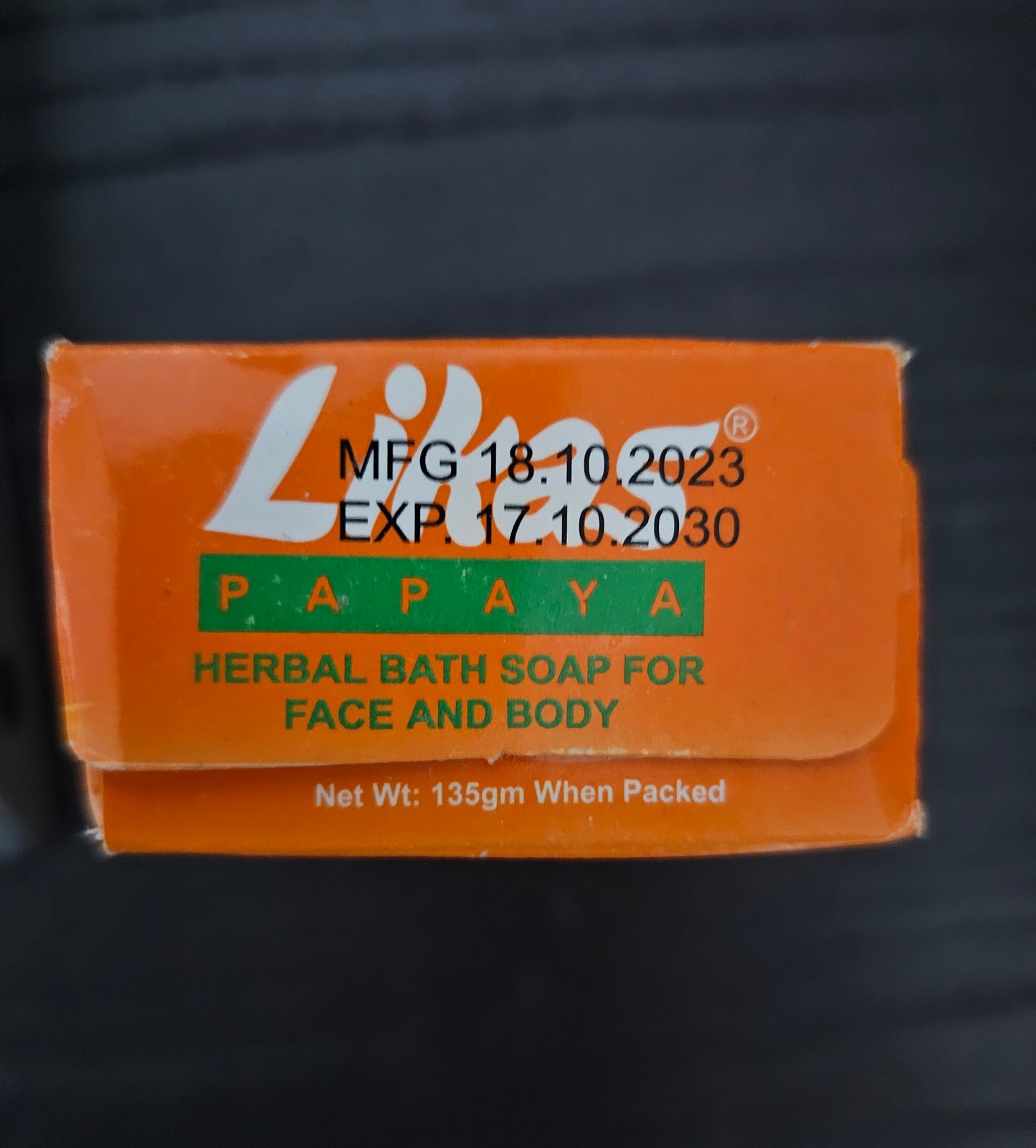 LIKAS Papaya Skin Whitening Herbal Bath Soap For Face & Body 135g. 1pc
