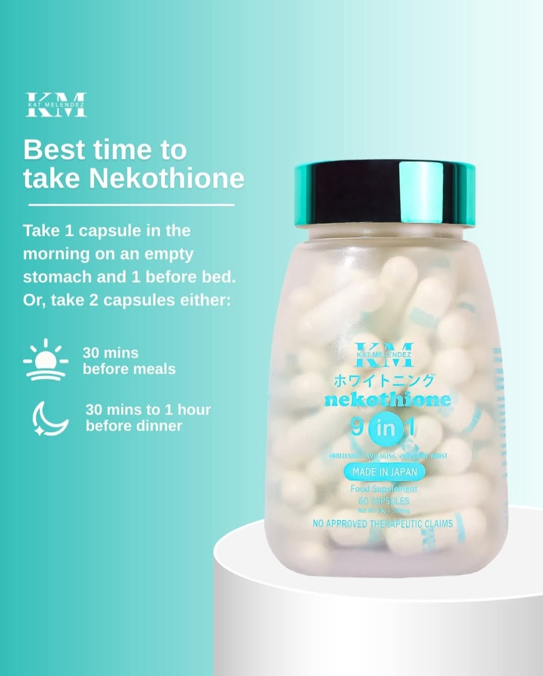 Nekothione 9 in 1 by Kath Melendez / Neko Glutathione 60 Whitening capsules