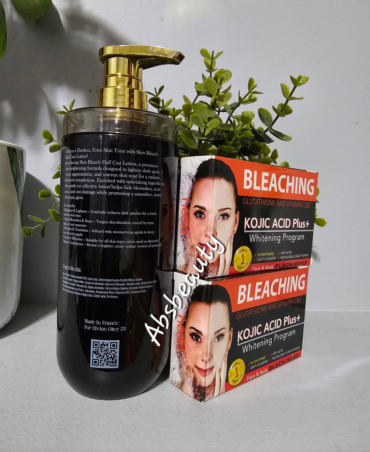 3pcs Set 1×Skin B Plus Half-C Lotion & 2×Neon Whitening Program Face & Body Soap💯👌