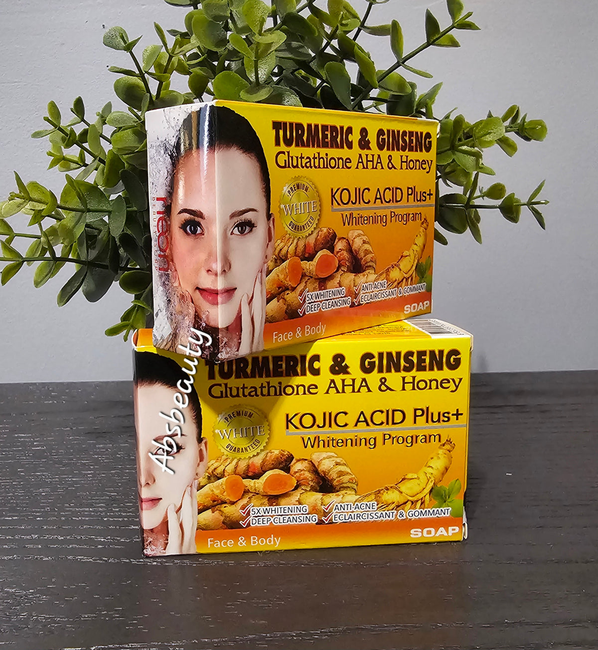 Neon Tumeric & Ginseng Whitening Program Face & Body Soap 135g,1pc👌