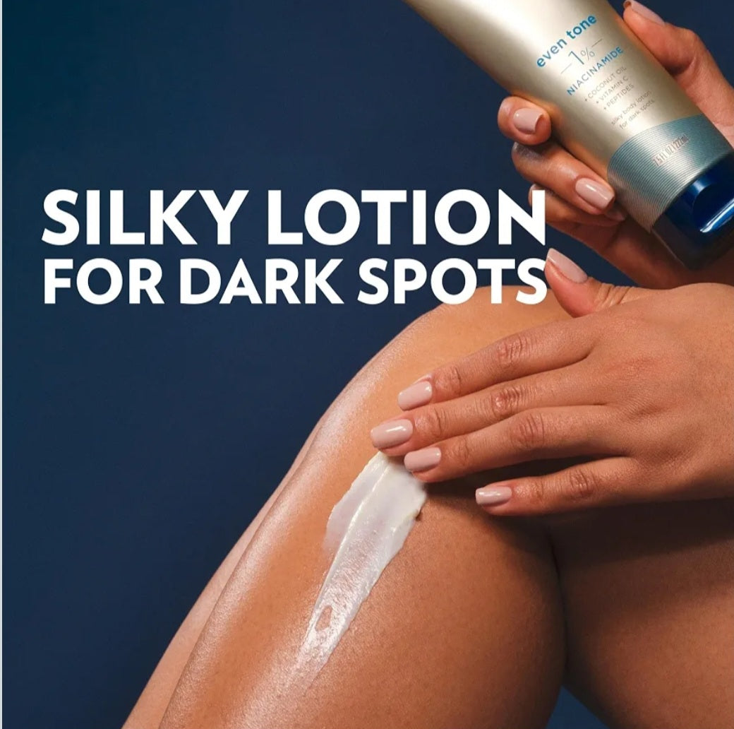Vaseline Radiant X Even Tone 1% Niacinamide Silky Body Lotion for a Soft, Even & Radiant Complexion, with Peptides, Vitamin C & Coconut Oil,222ml