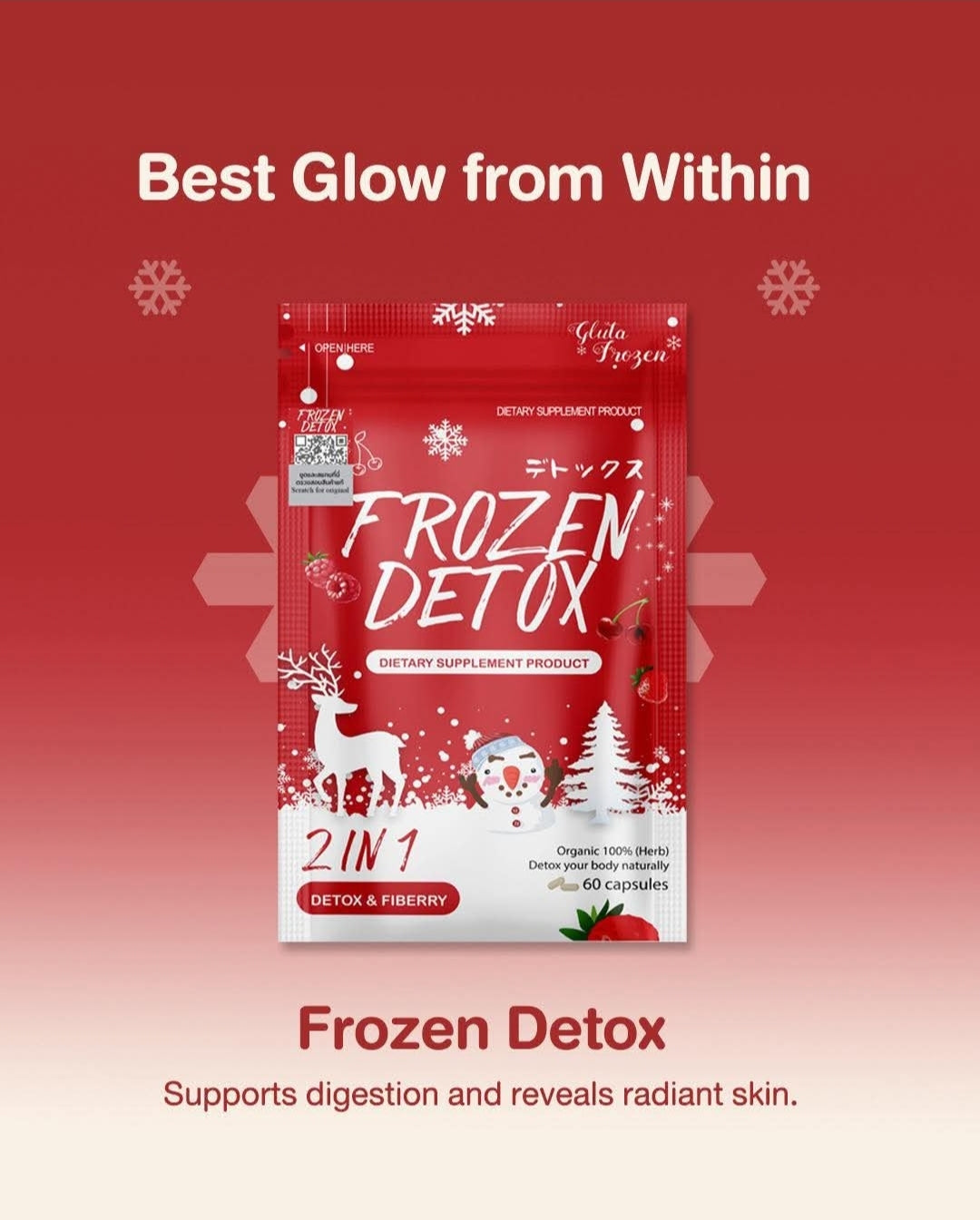Frozen Detox Natural Diet Fat Burn 2in1 60 Capsules Slim Cleanse Fiber,Authentic✅️
