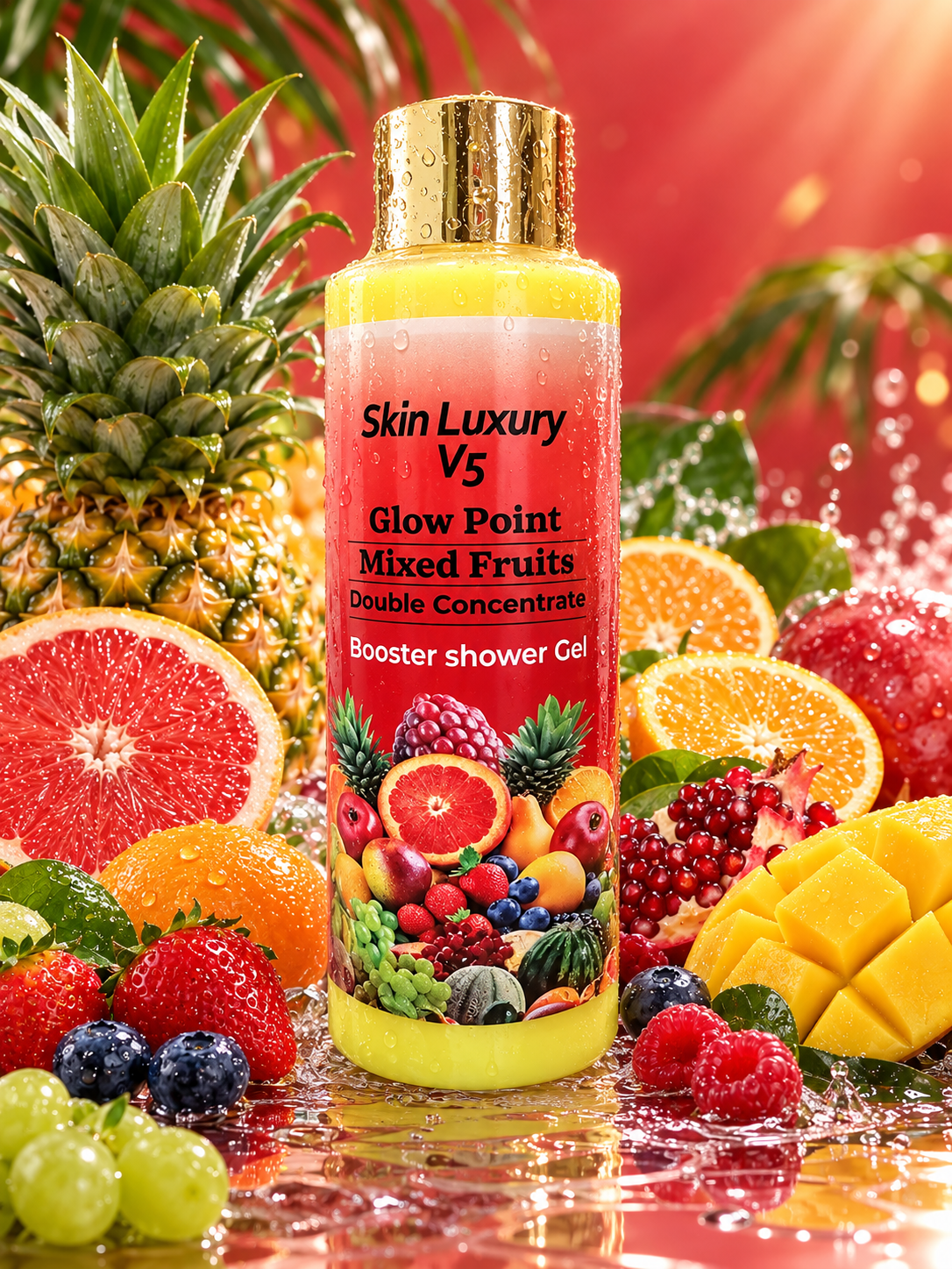Pari's Glow Cosmetics Skin Luxury V5 Glow Point Mixed Fruits Double Concentrate Booster Shower Gel 500ml