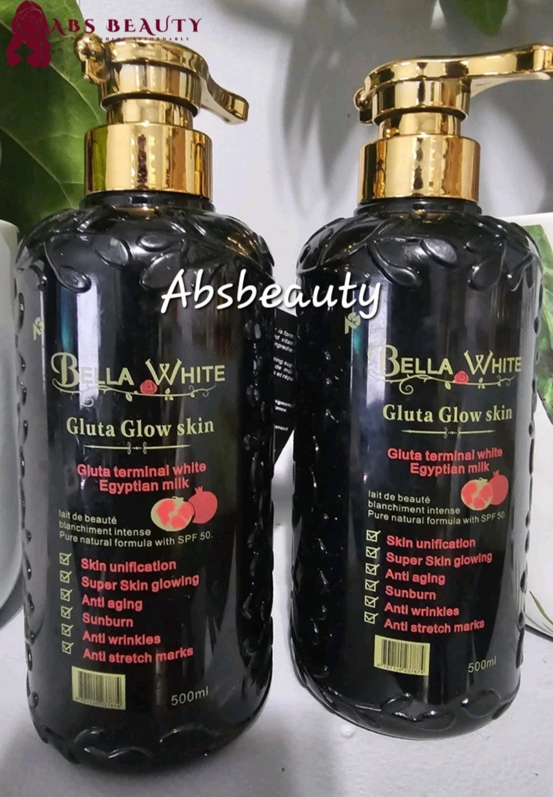 Bella White Gluta White Egyptian Milk With Pure Nature Formula SPF 50 500 ml💯,1pc