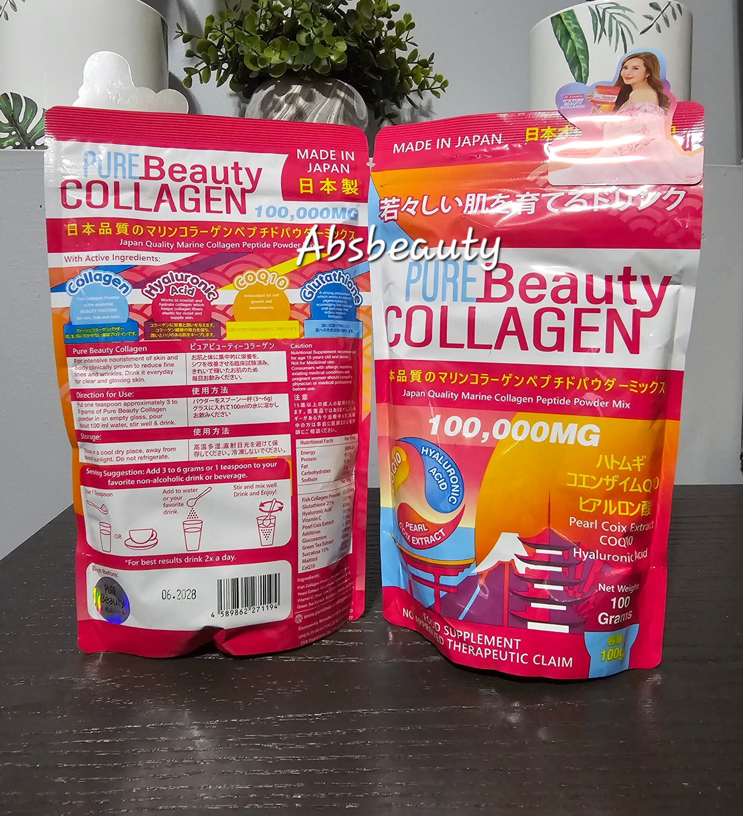 Pure Beauty Collagen 100000mg with Pure Marine Collagen Made In Japan 💯 Original&Authentic ✅️. 1pc