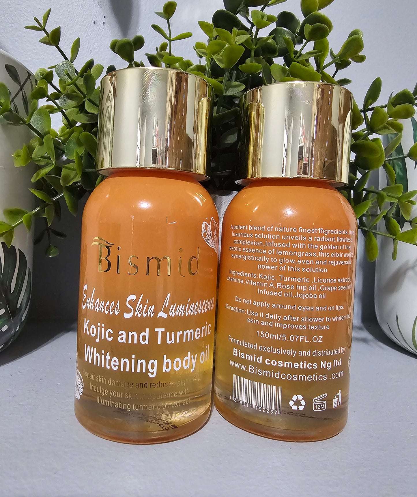 Bismid Enhances Skin Luminescence Kojic & Tumeric Whitening Body Oil 150ml