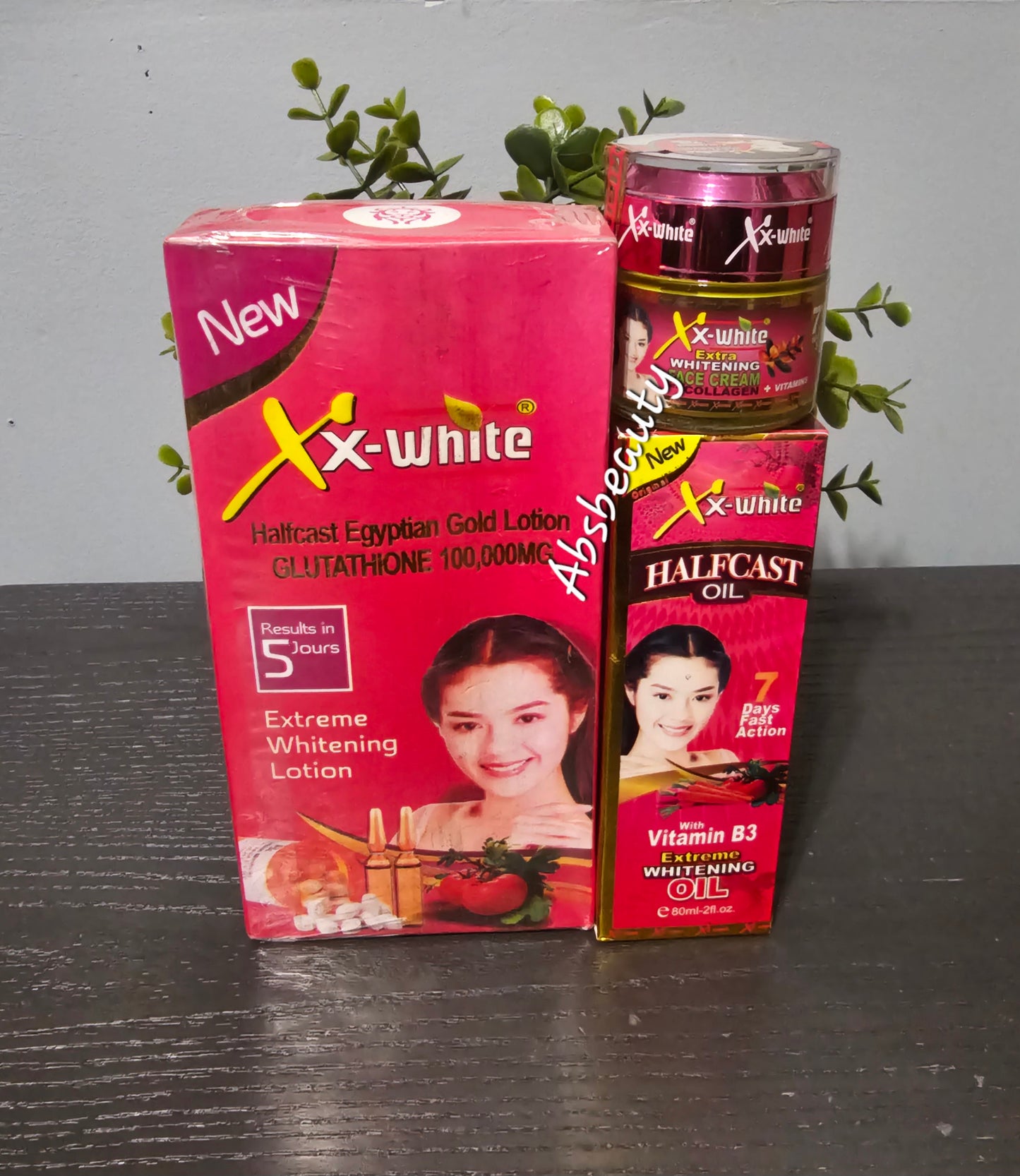 3pcs XxWhite Half-C Egyptian Gold Extreme Whitening Lotion,Face Cream & Oil 5Days action ✅️💯 Not for sensitive skin