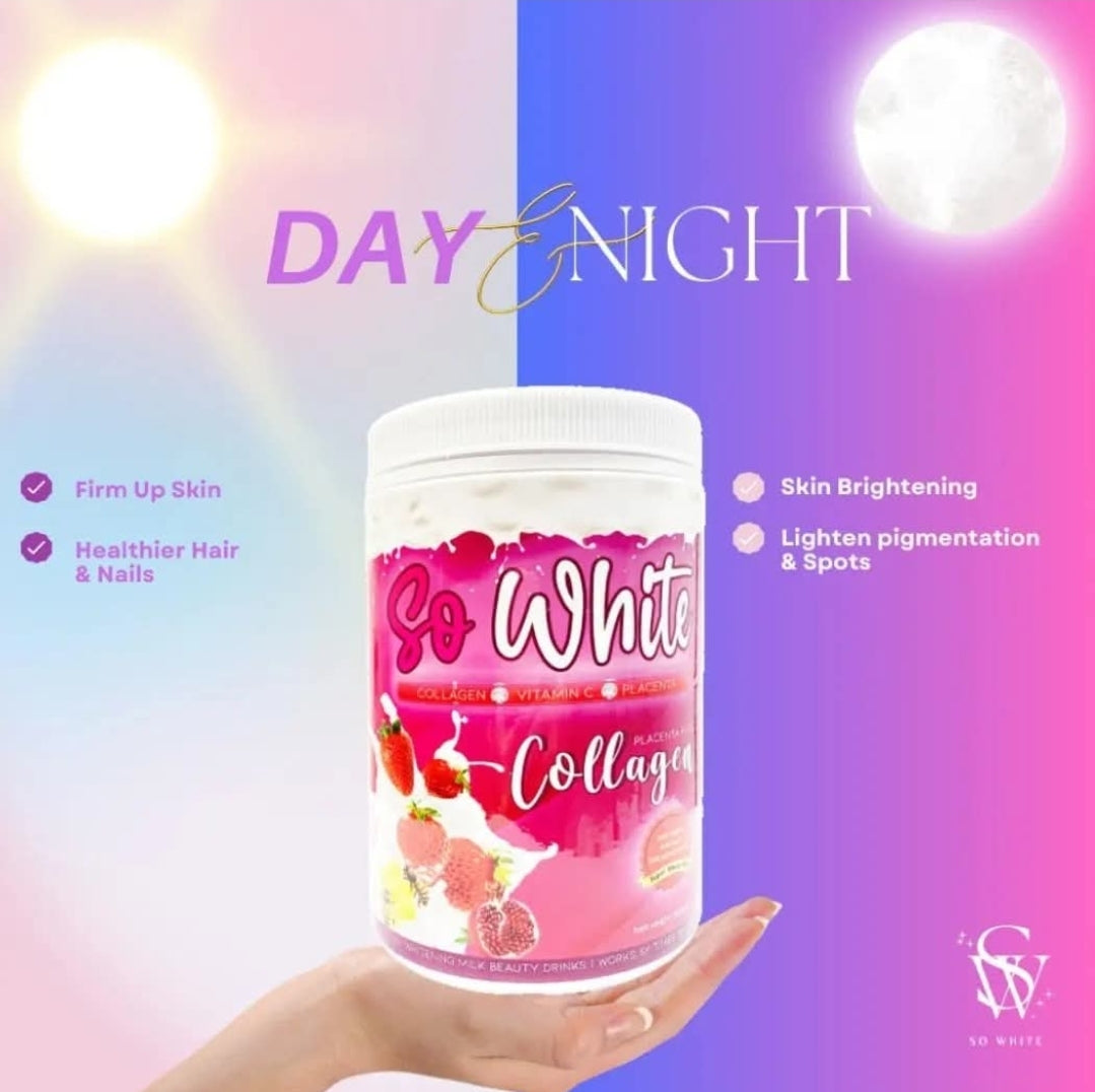 So White Collagen Anti-Aging,Anti-Acné,Anti-Pigmentation Super Whitening Milk Beauty Drinks 500g👌💯