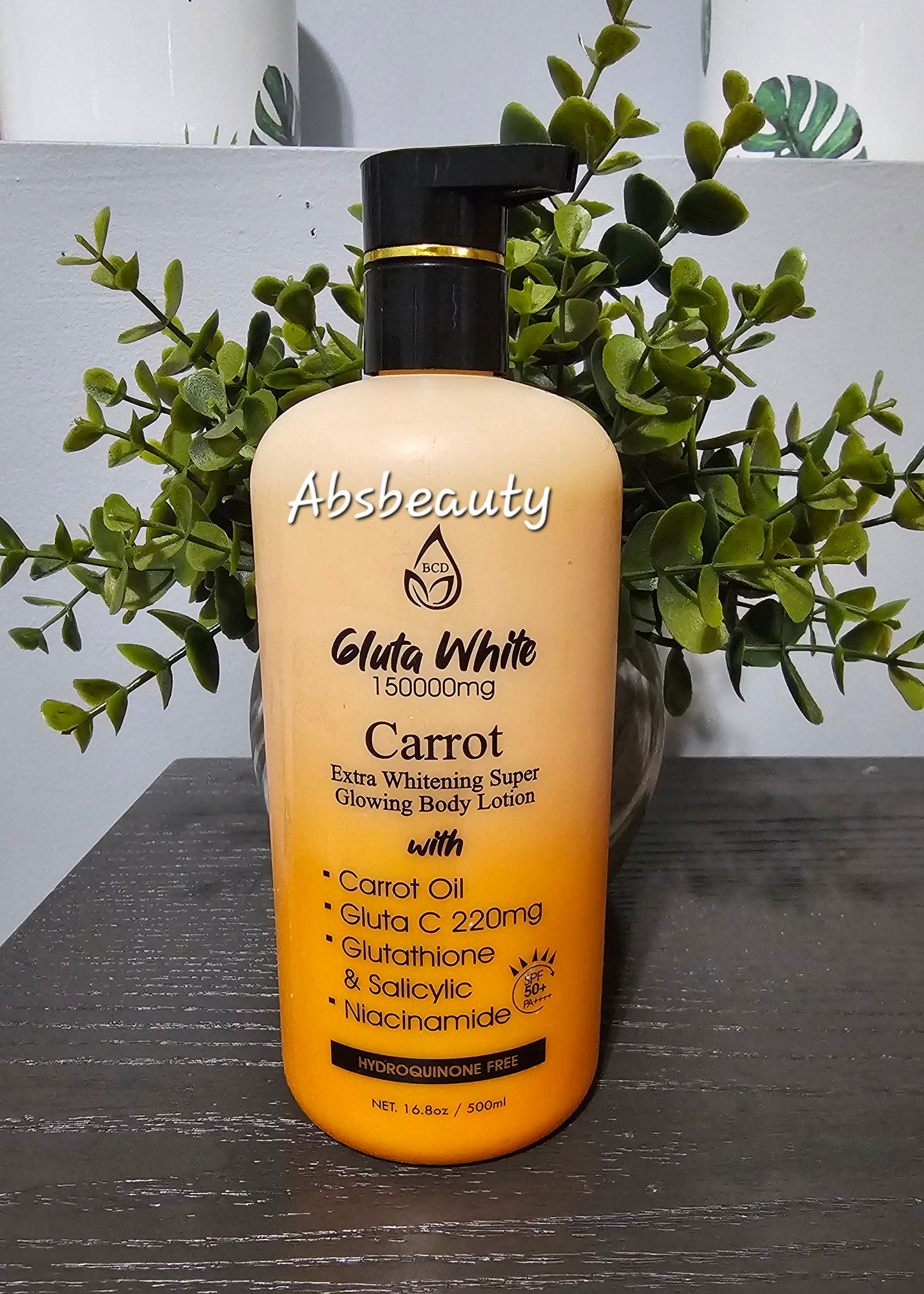 Gluta White 150000mg Carrot Extra Whitening Super Glowing Body Lotion 500ml||Half-C Strong Whitening Body Milk 500ml
