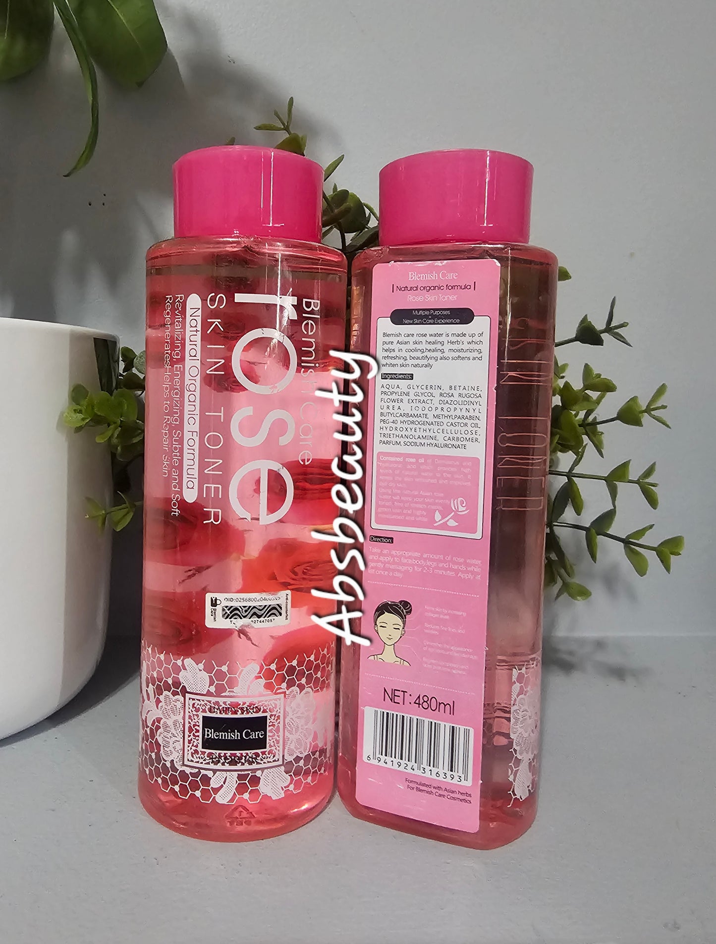 Blemish Care Rose Skin Toner Natural Organic Formula 480ml. 1pc
