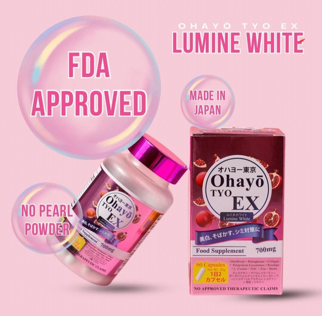 Ohayo TYO EX Lumine White Glutathione 700mg, 60 Capsules Anti-Aging & Wrinkles