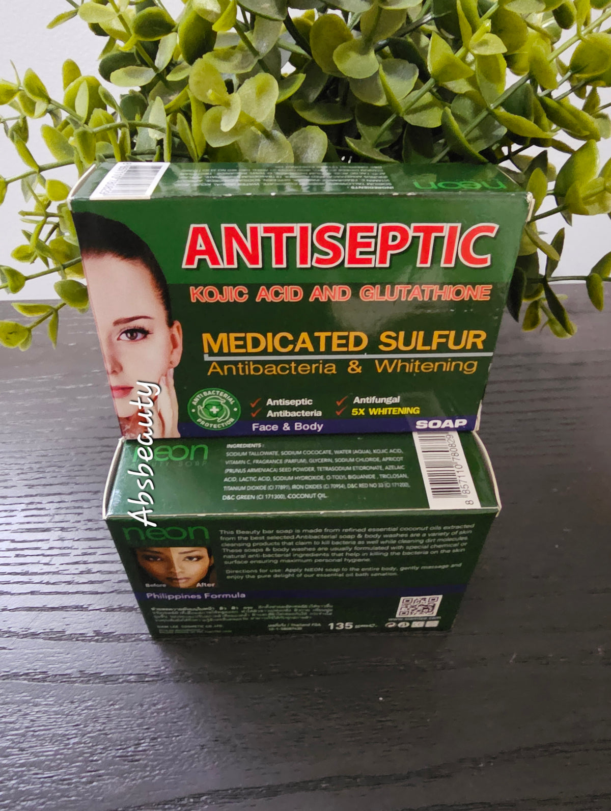 Neon Antiseptic Kojic Acid Glutathione Face & Body Soap 135g, 1pc👍