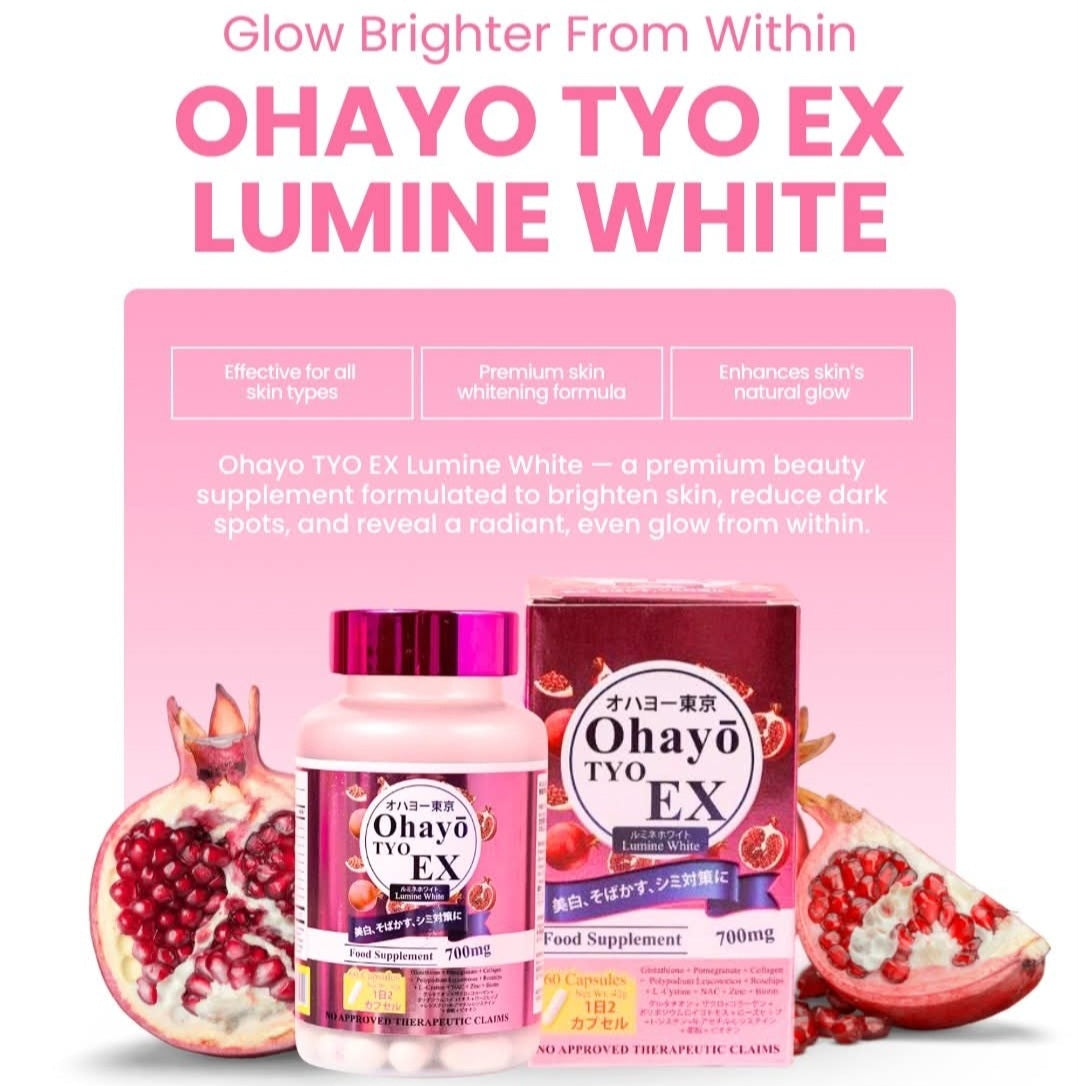 Ohayo TYO EX Lumine White Glutathione 700mg, 60 Capsules Anti-Aging & Wrinkles
