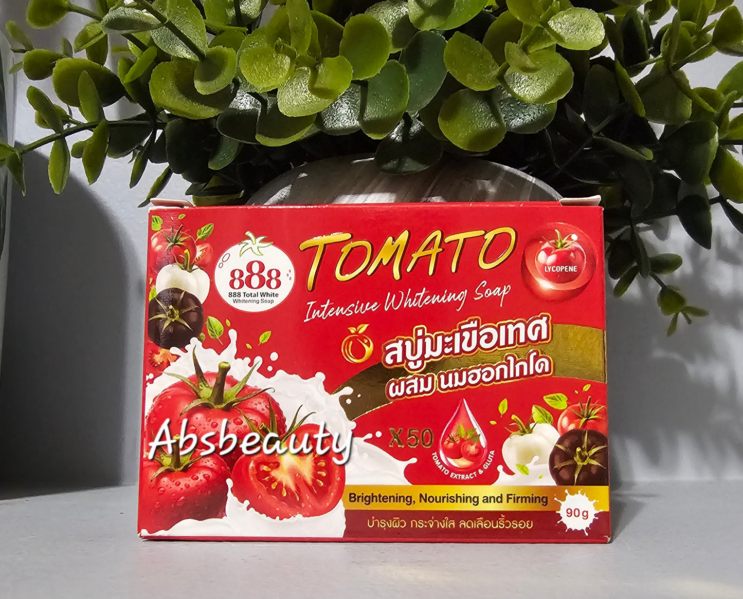 888 Total White Tomato Intensive Soap Bar 90g – Lycopene & Tomato Extract. 1pc