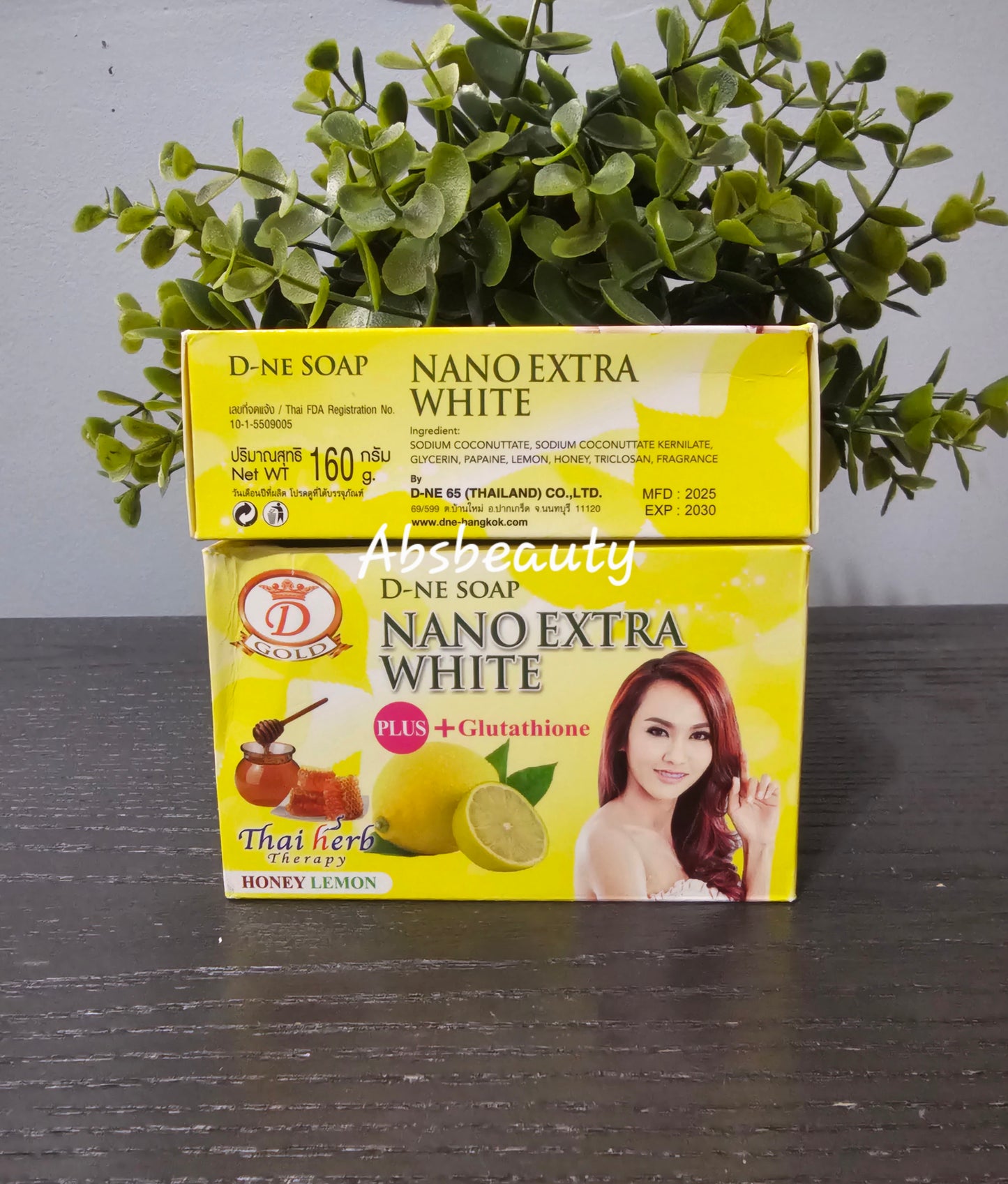 D-ne Soap Nano Extra White ➕️Glutathione With Honey And Lemon 160g each 2pcs