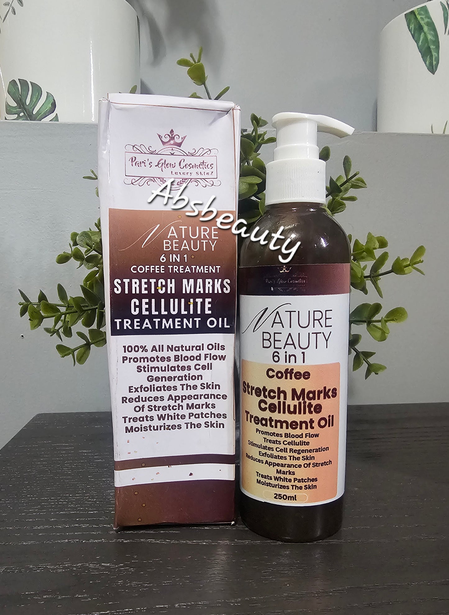 Pari's Glow Nature Beauty 6in1  Coffee Stretch Marks, Cellulite Treatment Oil 250ml