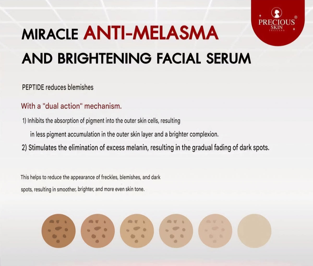 Precious Skin MIRACLE Anti-Melasma & Brightening Facial Serum 50ml With 1% Tranexamic acid💯👌,1pc