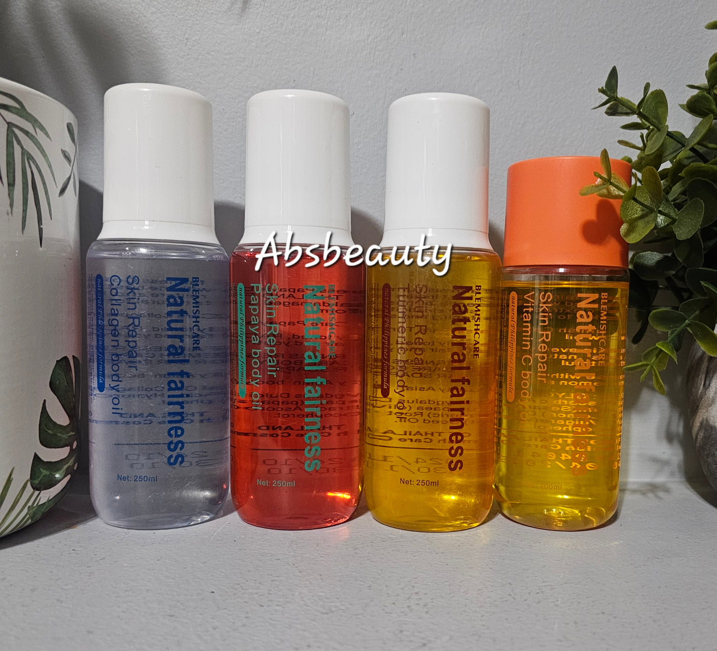 Blemish Care Natural Fairness Skin Repair Body Oil(Carrot,Papaya,Tumeric,Collagen) 250ml & Vitamin C 200ml