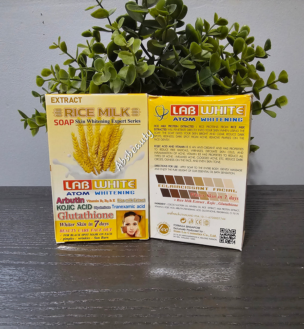 Lab White Atom Whitening Rice Milk Extract Face & Body Soap 160g, 1pcs✨️👌