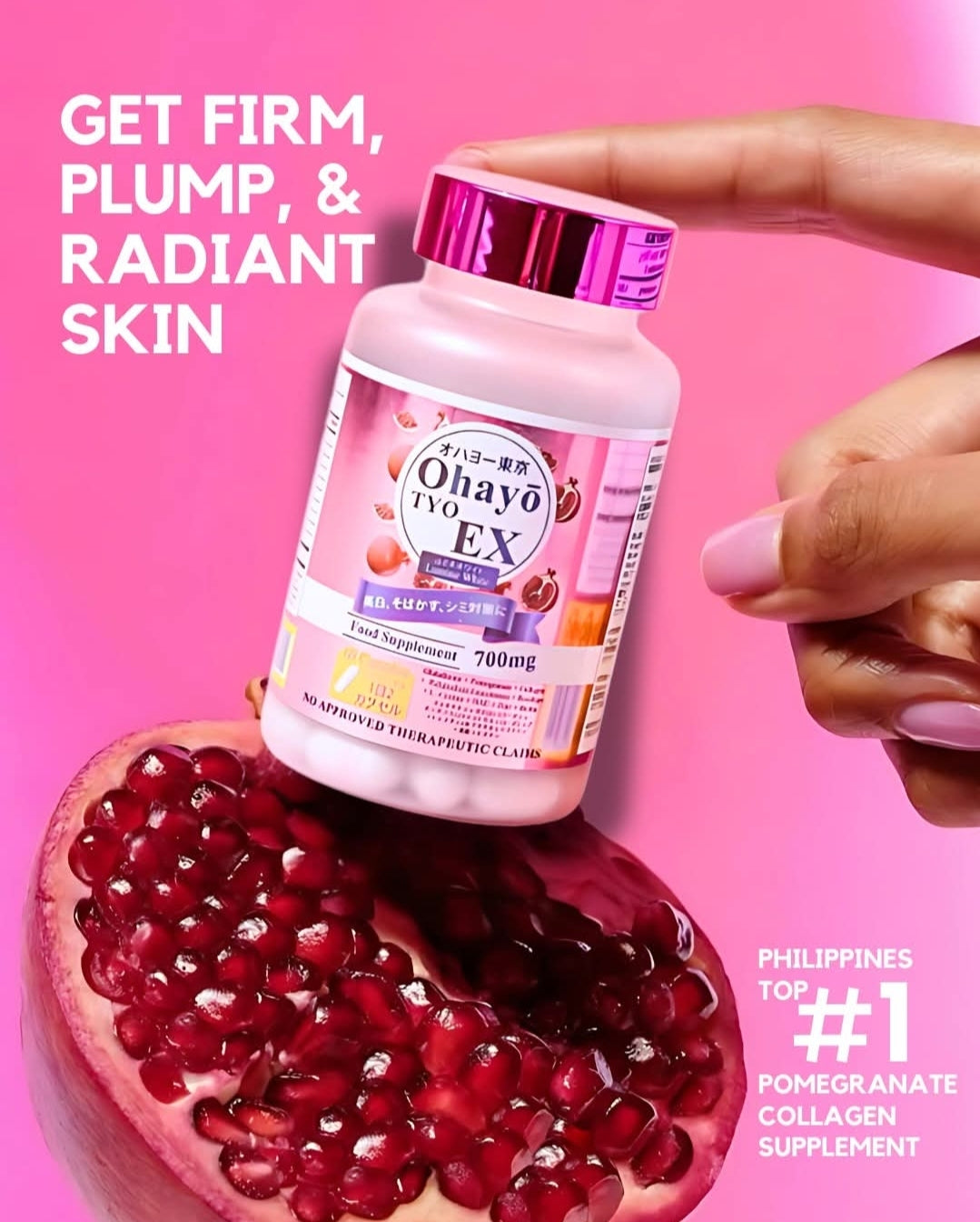 Ohayo TYO EX Lumine White Glutathione 700mg, 60 Capsules Anti-Aging & Wrinkles