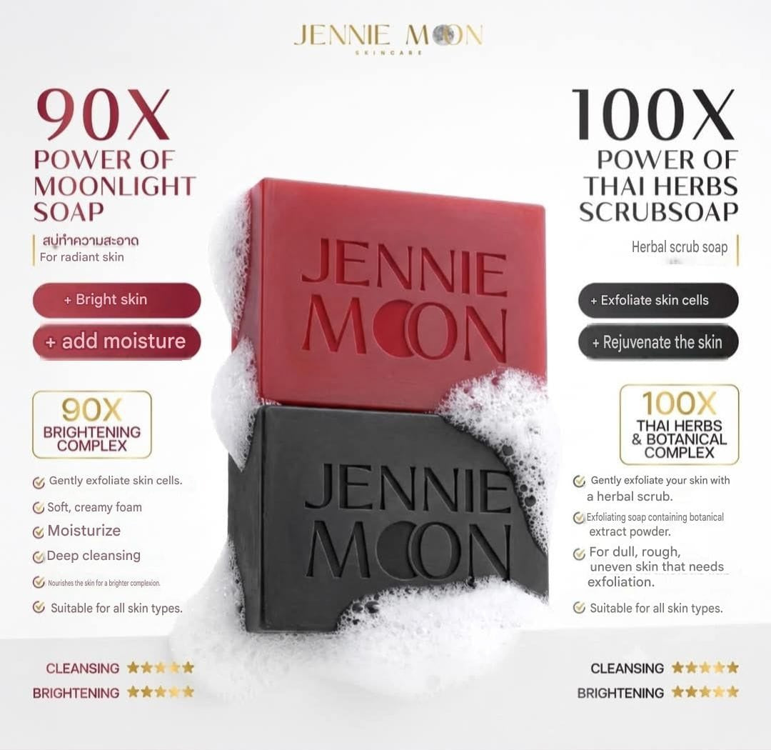 Jennie Moon 100X Power of Thai Herbs Scrub Soap 160g Original&Authentic 1pc