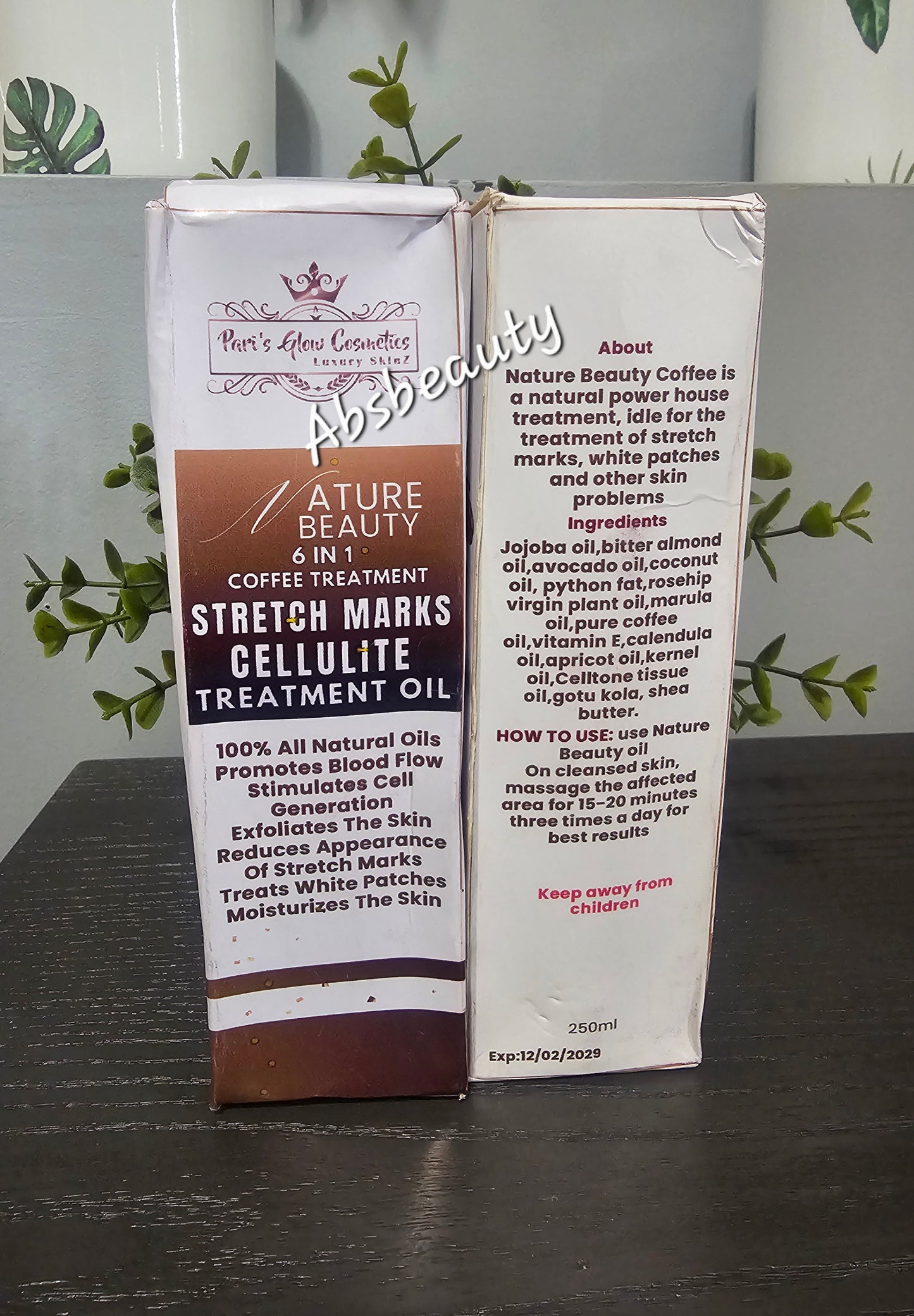 Pari's Glow Nature Beauty 6in1  Coffee Stretch Marks, Cellulite Treatment Oil 250ml