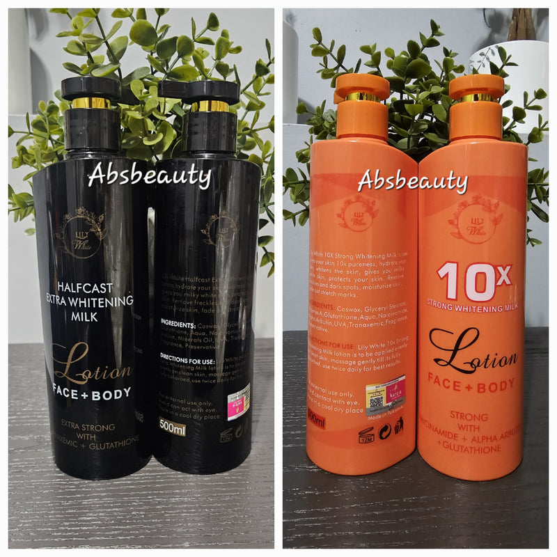 Lily White Half-C Extra Whitening Lotion Face&Body||10X Strong Whitening Lotion Face&Body 500ml ✨️💯👌