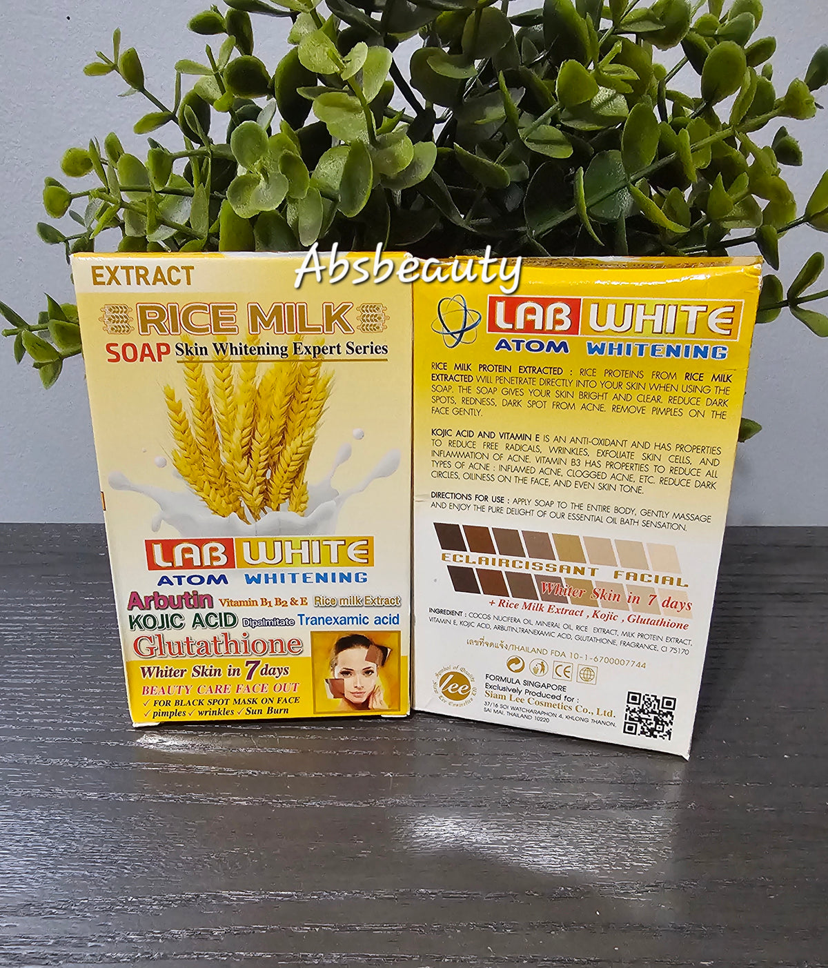 Lab White Atom Whitening Rice Milk Extract Face & Body Soap 160g, 1pcs✨️👌