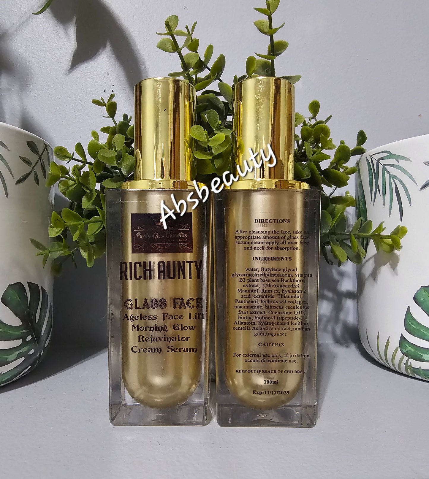Pari's Glow Rich Aunty Glass Face Ageless Face Lift Cream Serum 100ml. 1pc
