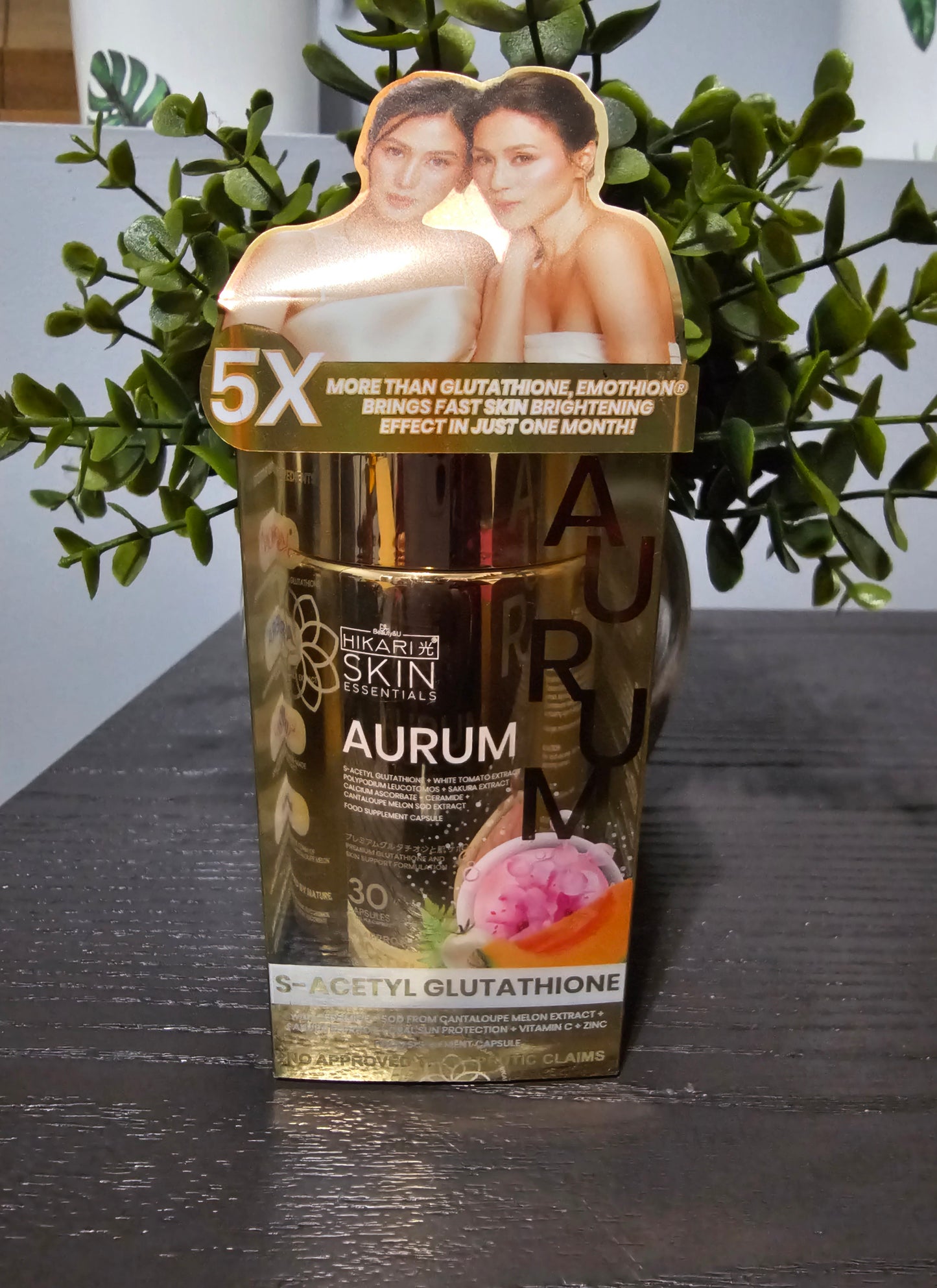 Hikari Skin Essentials AURUM S-Acetyl Glutathione Antioxidant Complex with Sakura, White Tomato & Ceramide – Skin Support Supplement – 30 Capsules. 1pc ✅️ 💯 Original&Authentic 👌