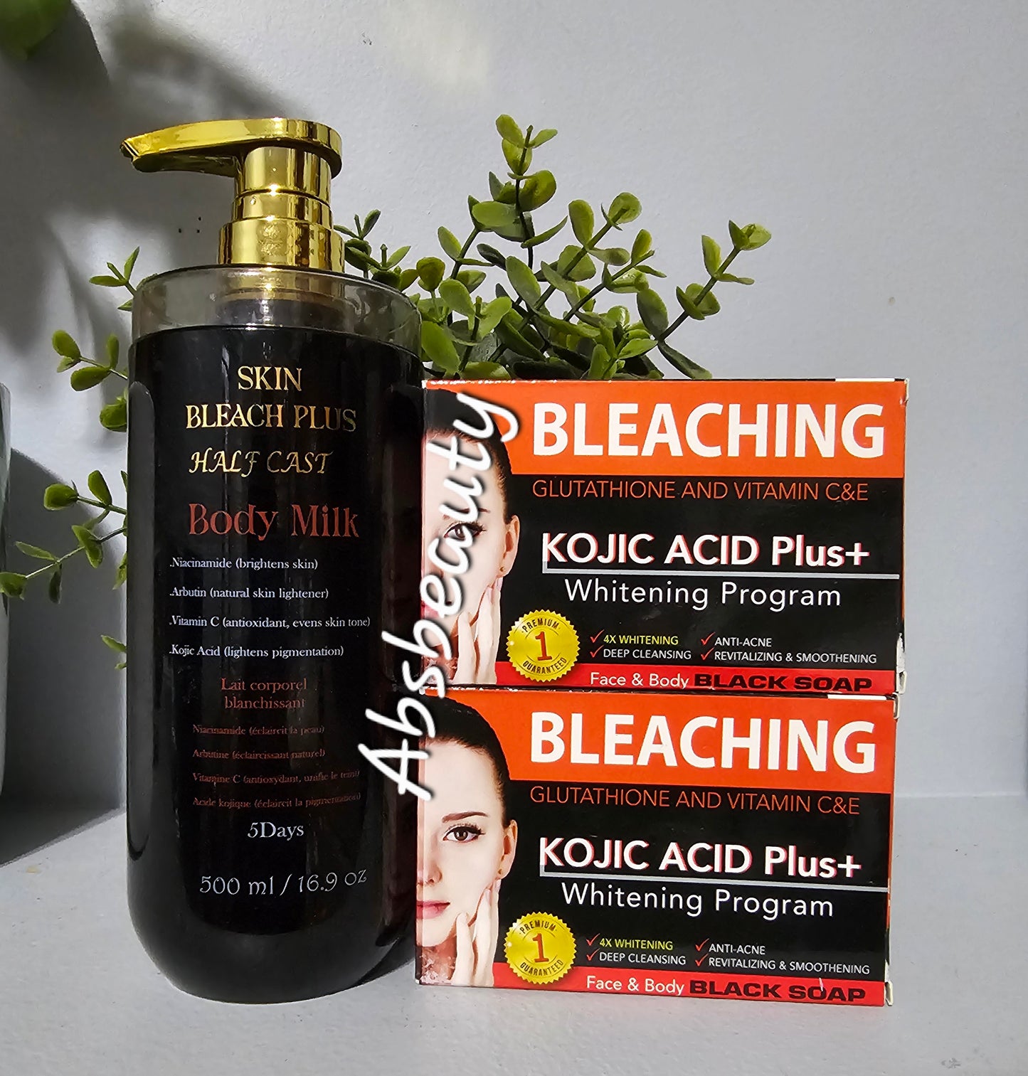 3pcs Set 1×Skin B Plus Half-C Lotion & 2×Neon Whitening Program Face & Body Soap💯👌