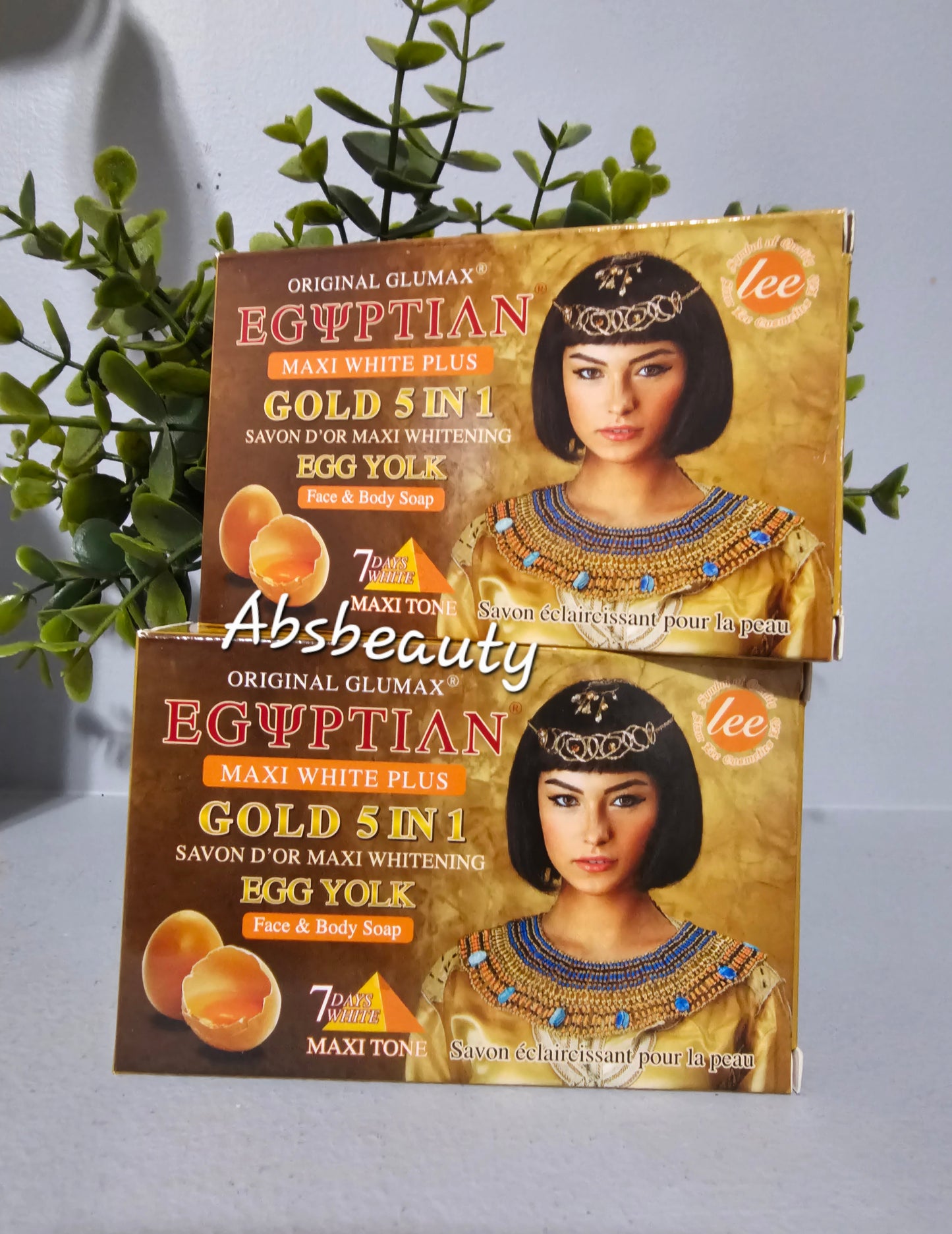 LEE Egyptian Maxi White ➕️ Gold Egg Yolk Whitening Face & Body Soap 160g 1pc 💯✨️