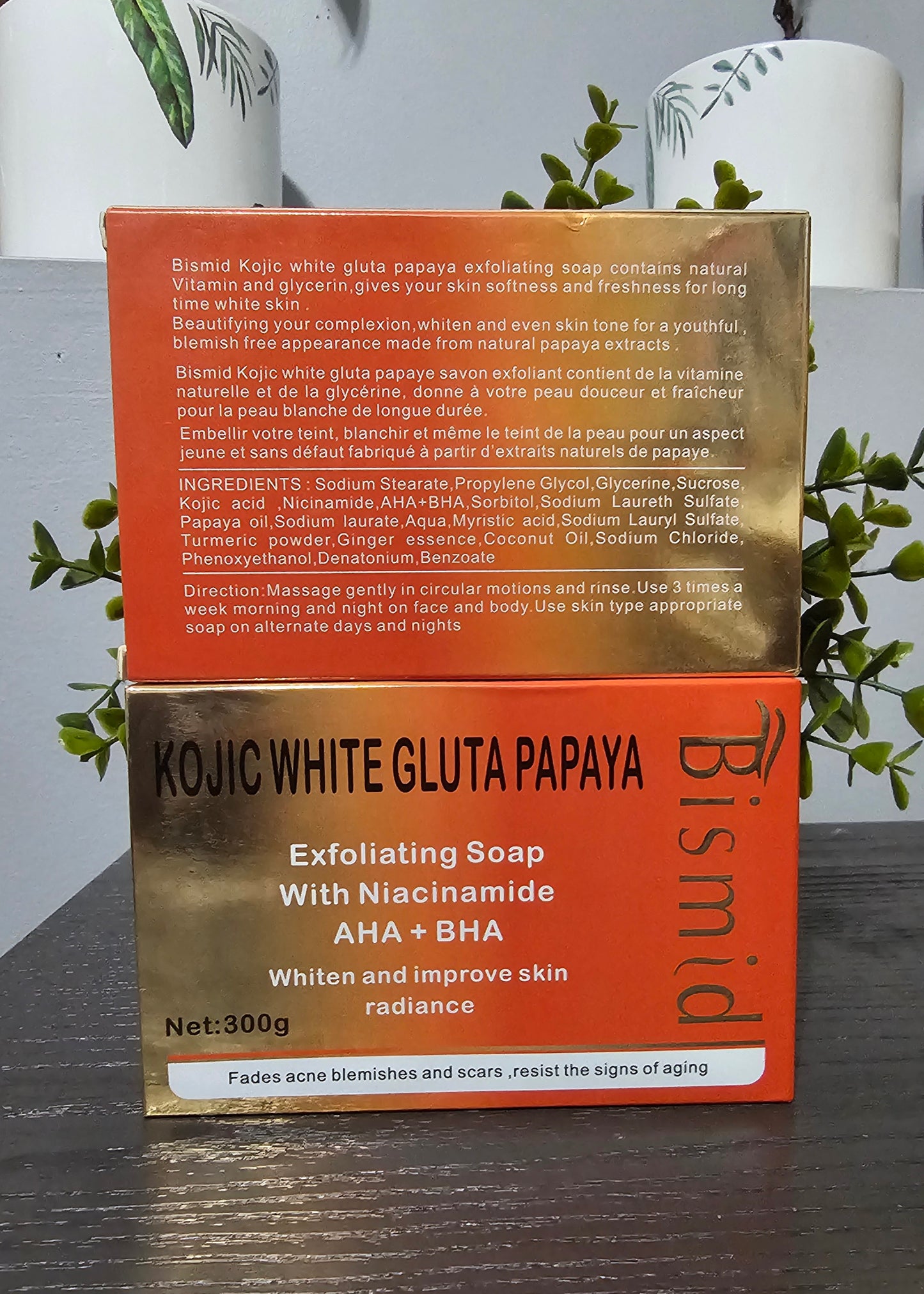 Bismid Kojic White Gluta Papaya Exfoliating Soap With Niacinamide AHA+BHA✨️💯👌. 1pc