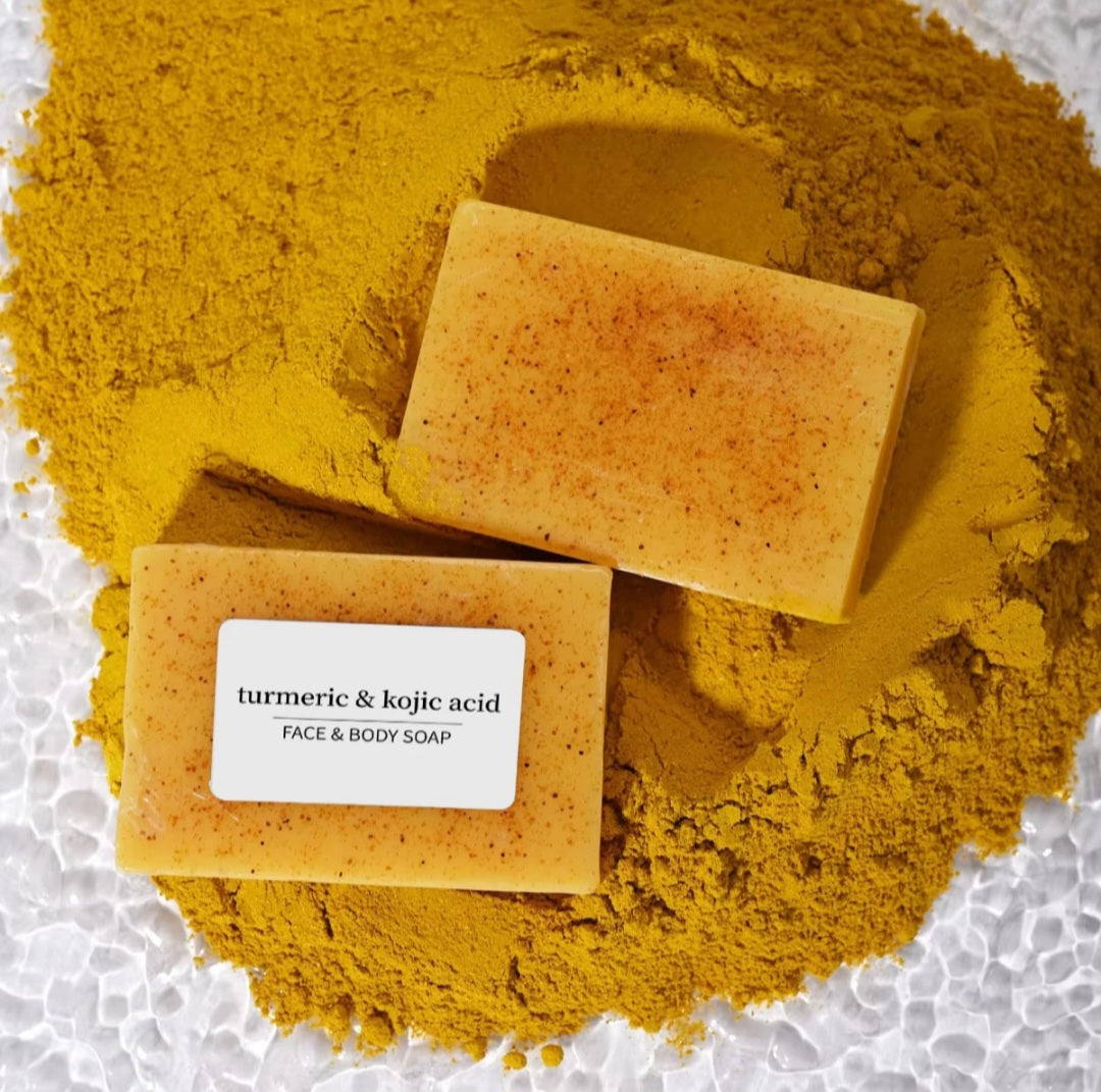 3set/Handmade Tumeric  Lemon + Kojic Acid Soap Skin Whitening Dark Spot