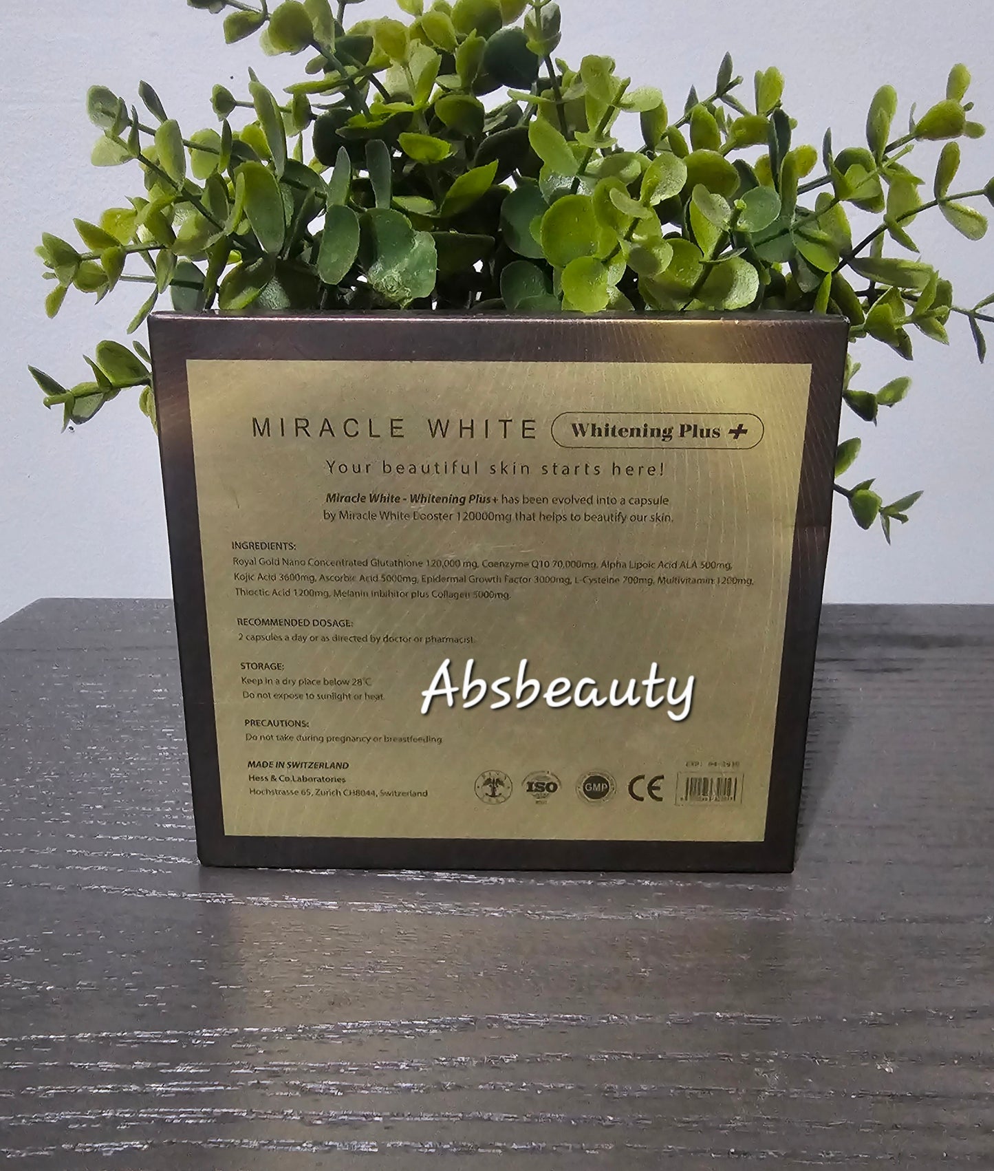 Miracle White 120,000mg Booster Whitening Plus+ 60 Capsules nano Glutathione Original&Authentic 💯✅️✨️